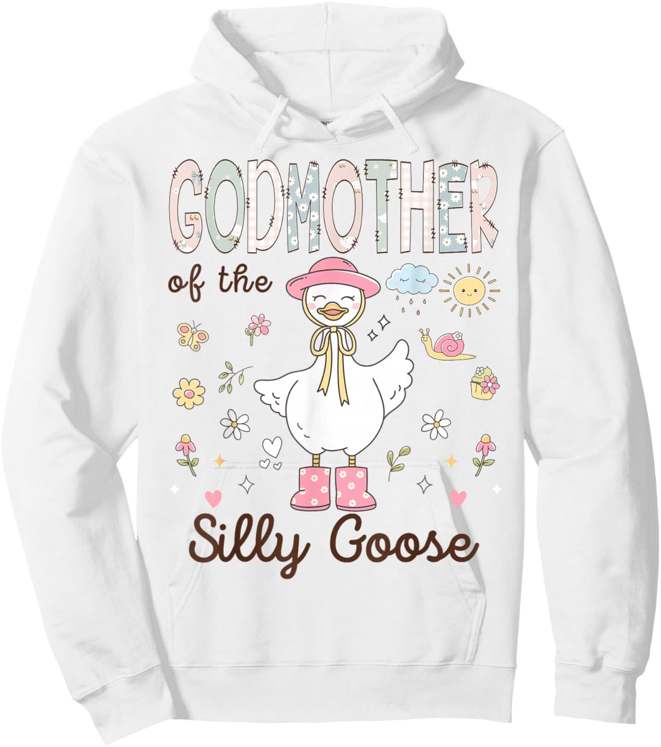 Godmother of The Silly Goose First Birthday Girl Family Hoodie - Hoodie | White