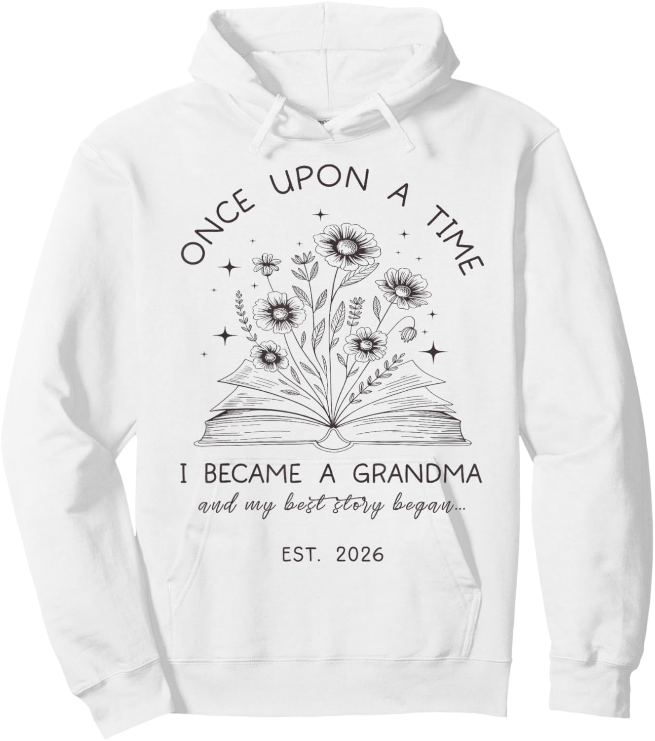 Grandma Est 2026 Floral Book Lover Best Chapter Yet Hoodie - Hoodie | White