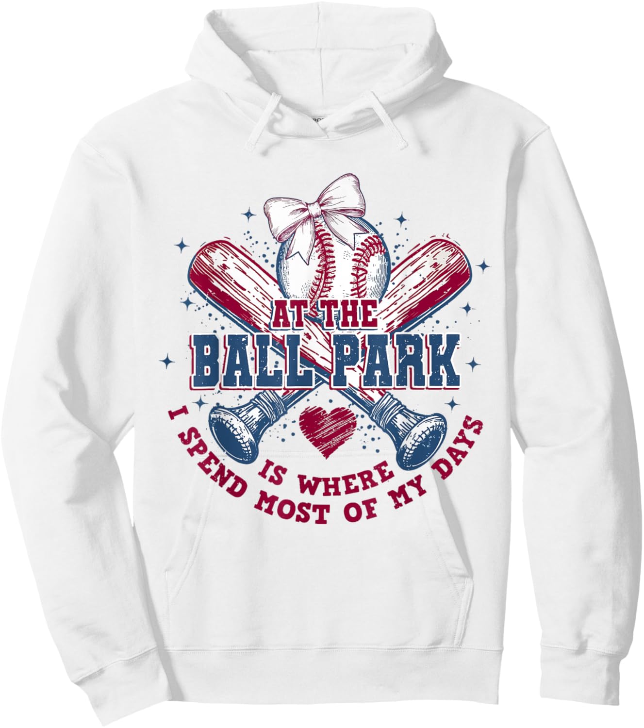at The Ballpark is Where I Spend Most of My Days Baseball Hoodie - Hoodie | White