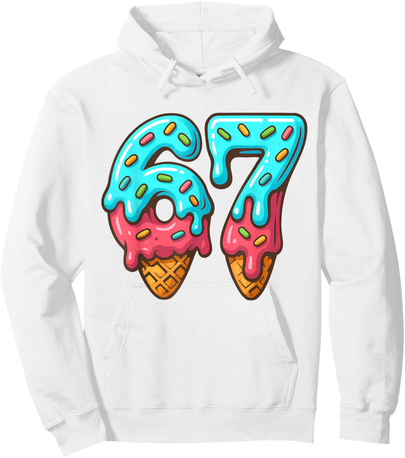 67 Meme Trendy Cream Halloween Funny Six Seven Gen Alpha Z Hoodie - Hoodie | White