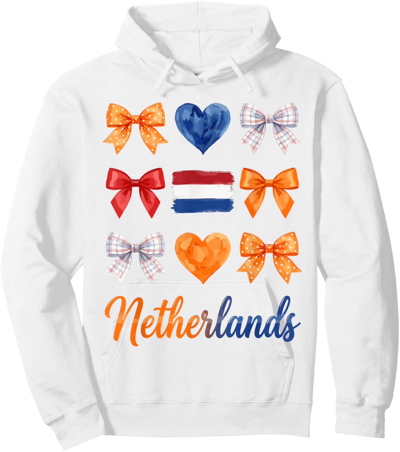Coquette Bow Dutch Flag Netherlands Holland Cute Girls Hoodie - Hoodie | White