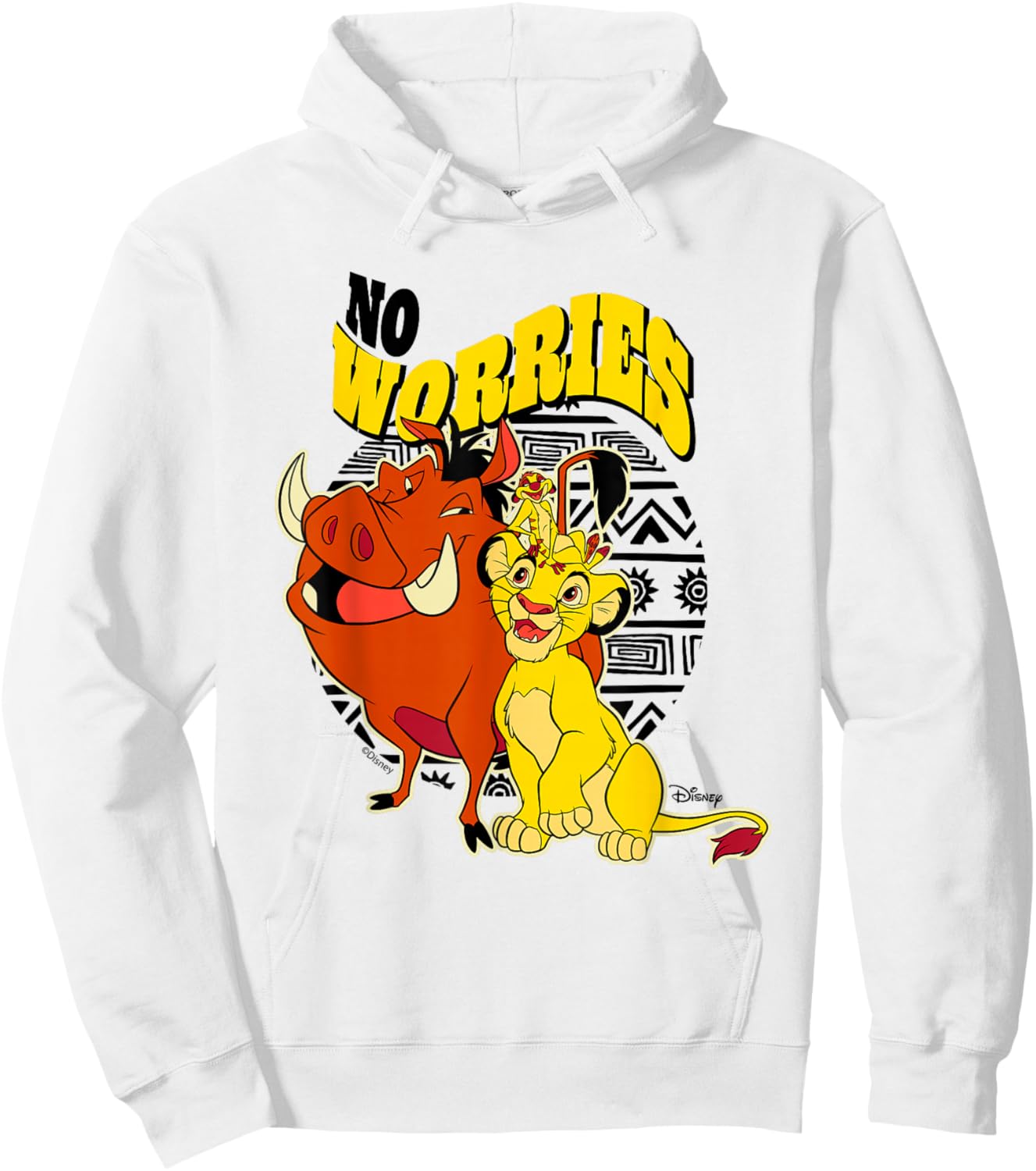 Disney The Lion King Simba Timon Pumbaa Worries Cute Hoodie - Hoodie | White