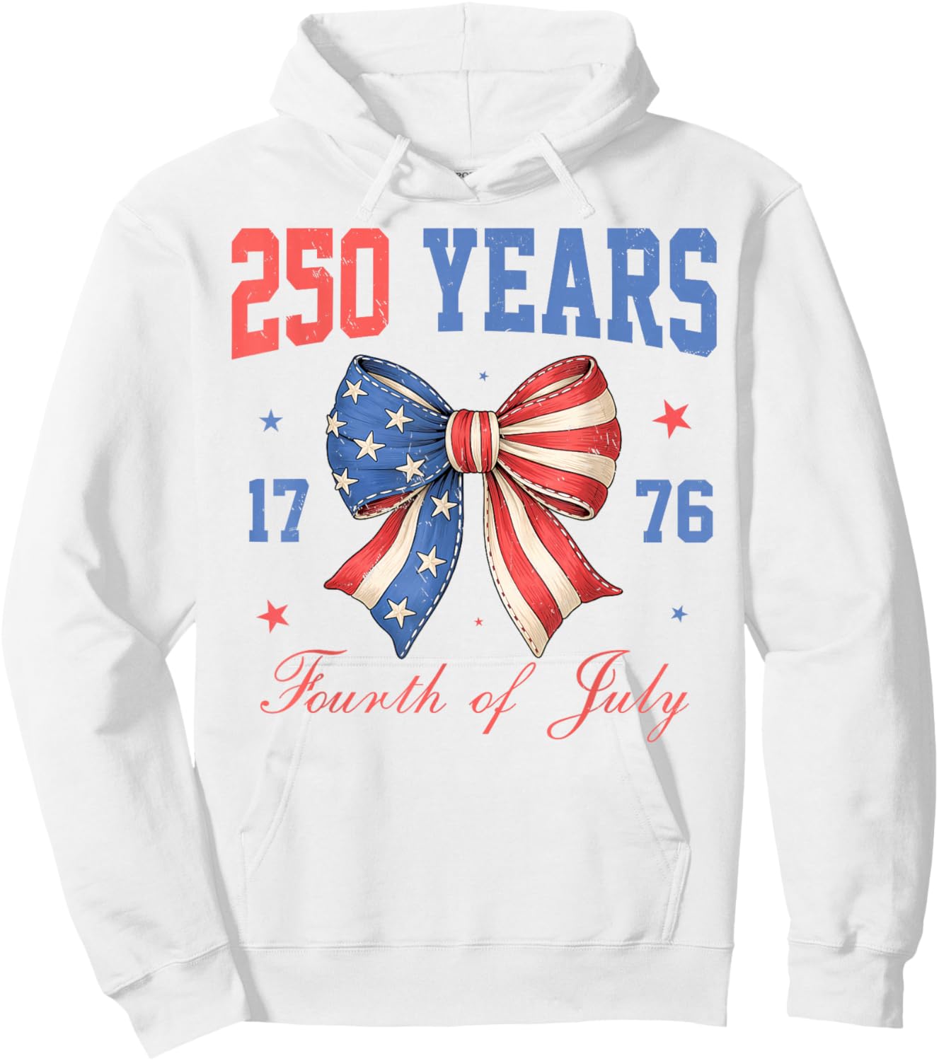 USA 250th Birthday 1776 2026 Women Adult 4th of July Hoodie - Hoodie | White