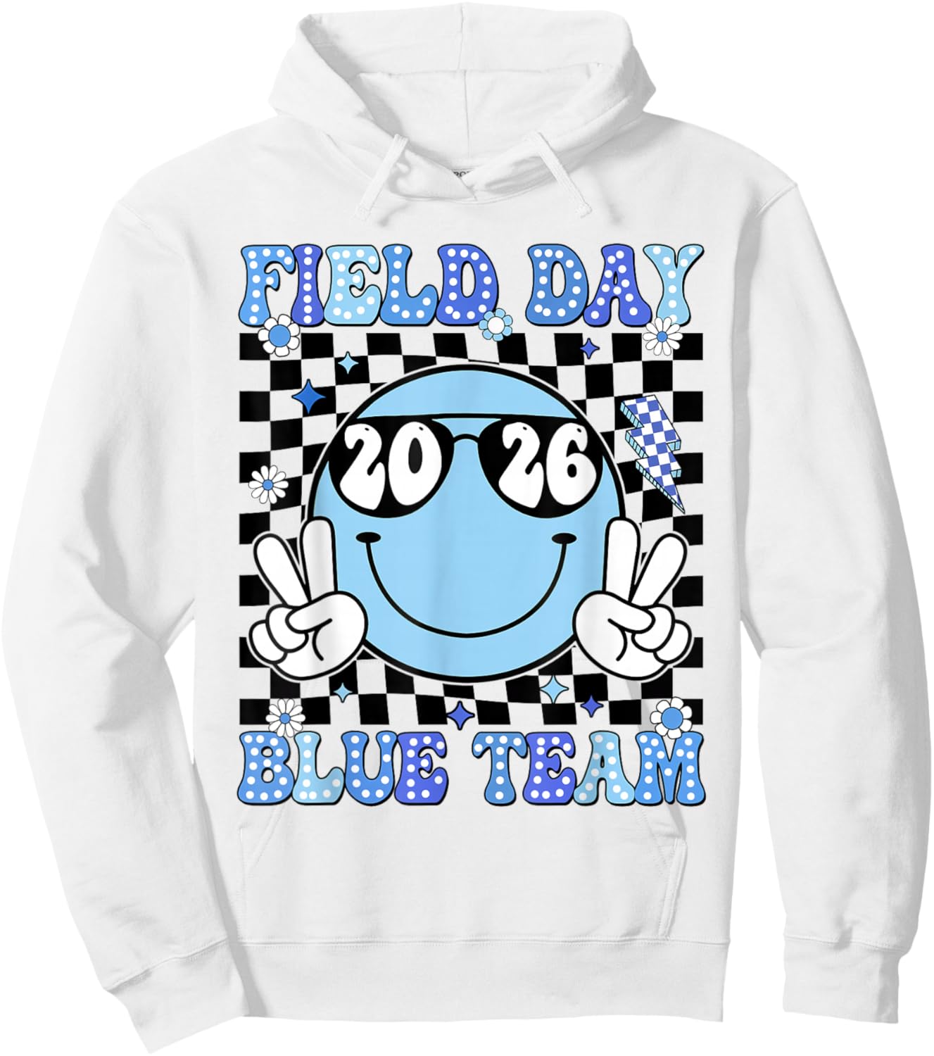 Field Day Blue Team Funny for Teacher Kids Field Day Games Hoodie - Hoodie | White