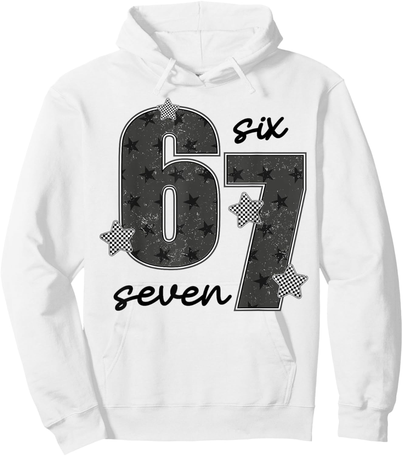 67 Meme Six Seven Gen Alpha Slang Preppy Hoodie - Hoodie | White