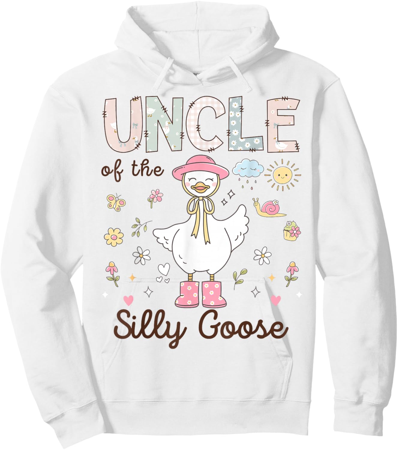 Uncle of The Silly Goose First Birthday Girl Family Hoodie - Hoodie | White