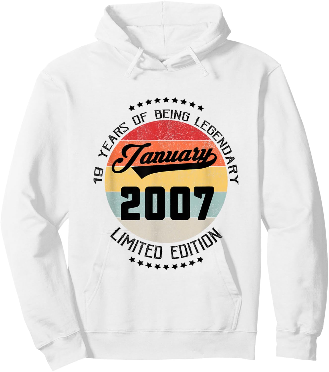 19th Birthday Gift Being Legendary January 2007 19 Yrs Old Hoodie - Hoodie | White