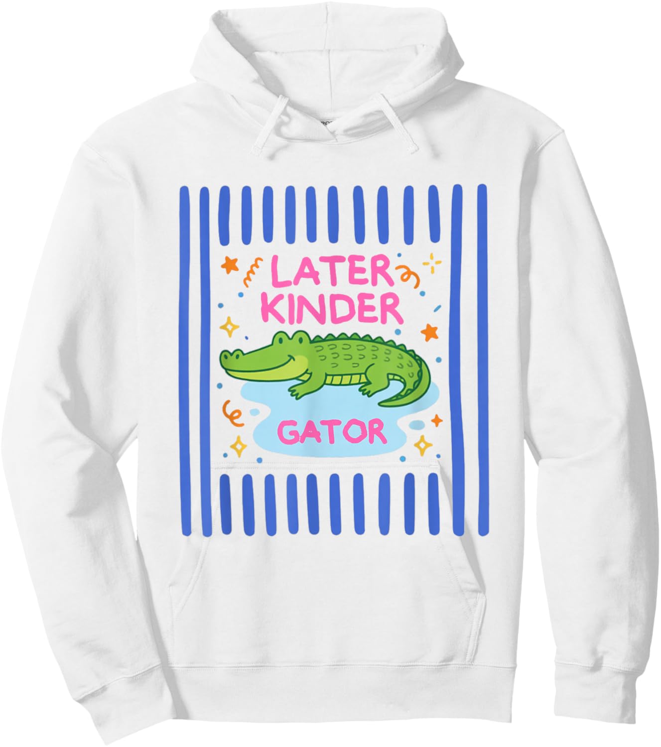 Later Kinder Grader Striped Last Day of School Summer Break Hoodie - Hoodie | White