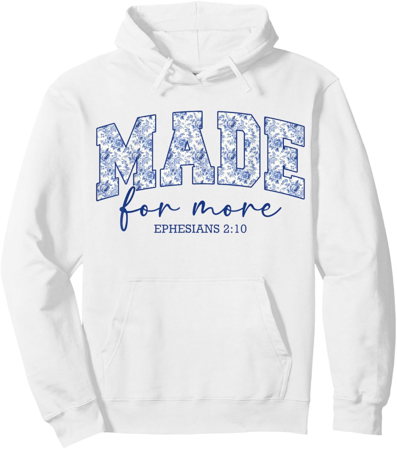 Made for More Blue Chinoiserie Christian Jesus Women Girls Hoodie - Hoodie | White