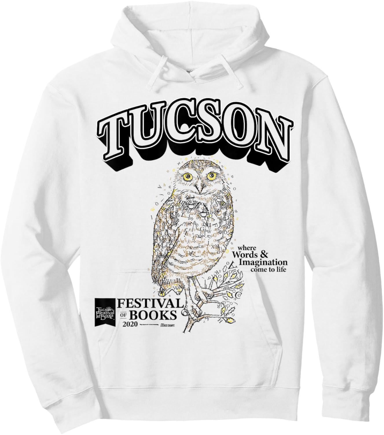 Tucson Festival of Books | TFOB 2020 | Owl Mascot Hoodie - Hoodie | White