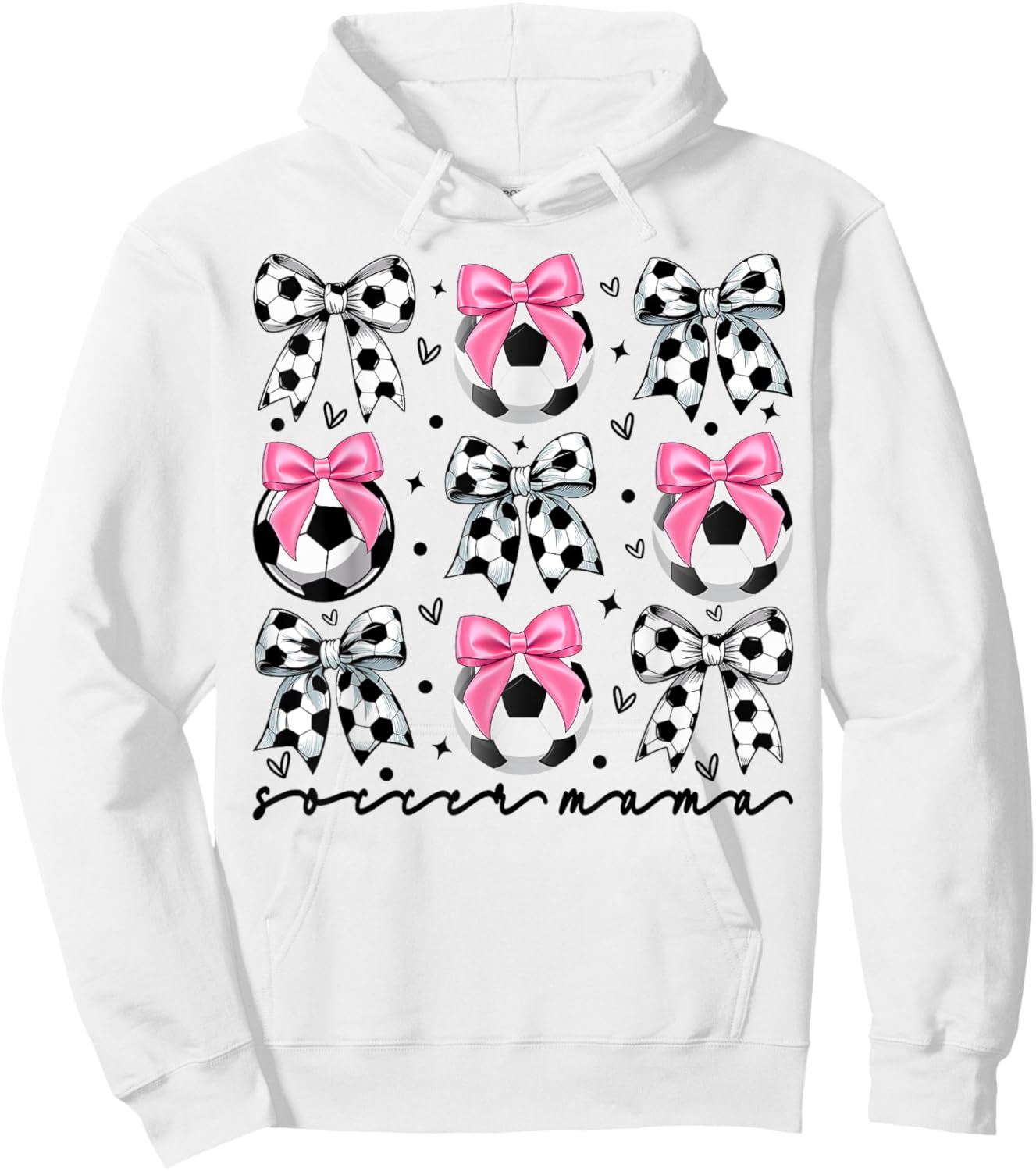 Coquette Soccer Bow Cute mom Soccer Mama Hoodie - Hoodie | White
