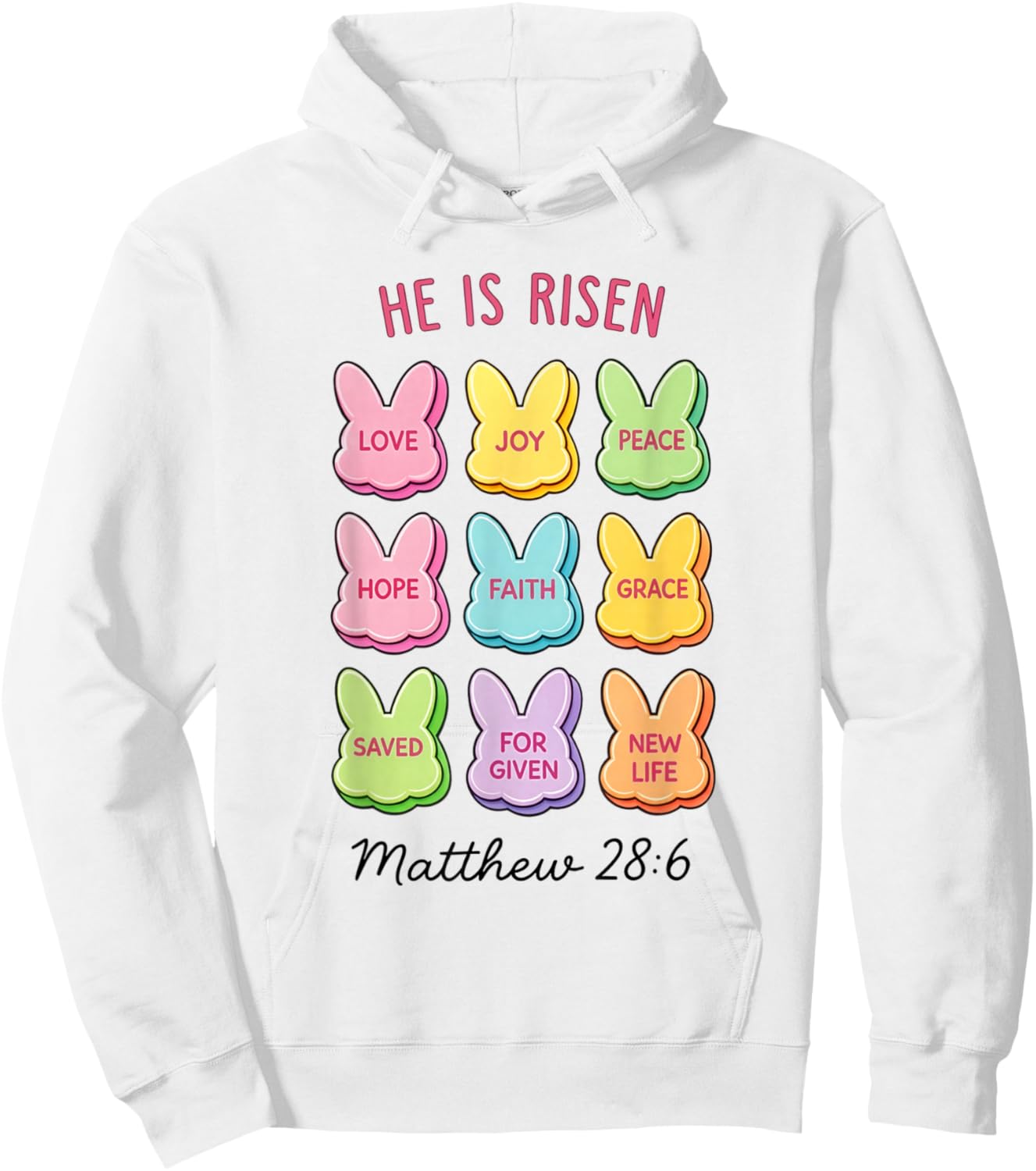 He is Risen Christian Bunny Easter Day Women Hoodie - Hoodie | White