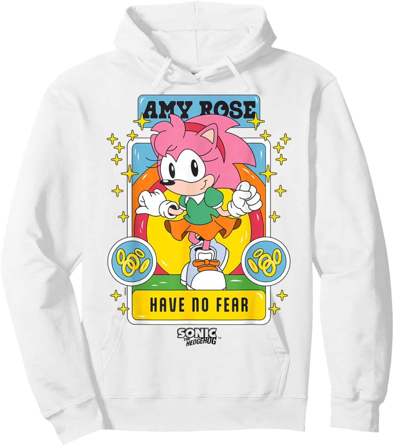 Sonic The Hedgehog Amy Rose Have No Fear Vibrant Pop Art Hoodie - Hoodie | White