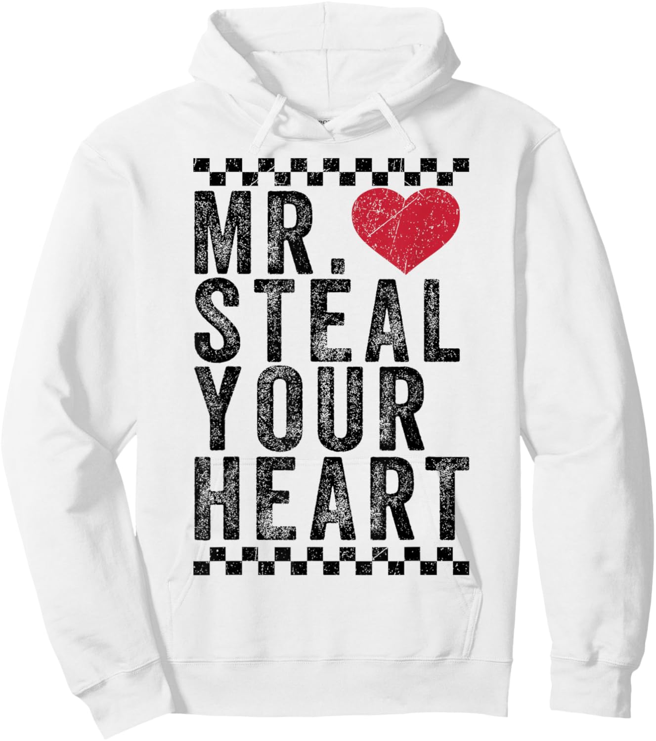 Funny Valentines Day Mr. Steal Your Heart Toddler Kids Boys Hoodie - Hoodie | White