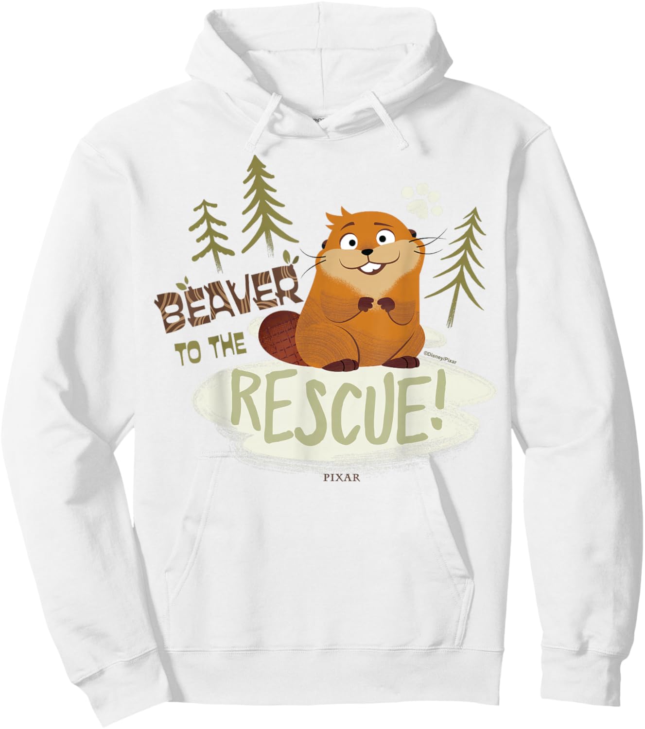 Disney Pixar Hoppers Beaver to The Rescue Cute Forest Hoodie - Hoodie | White