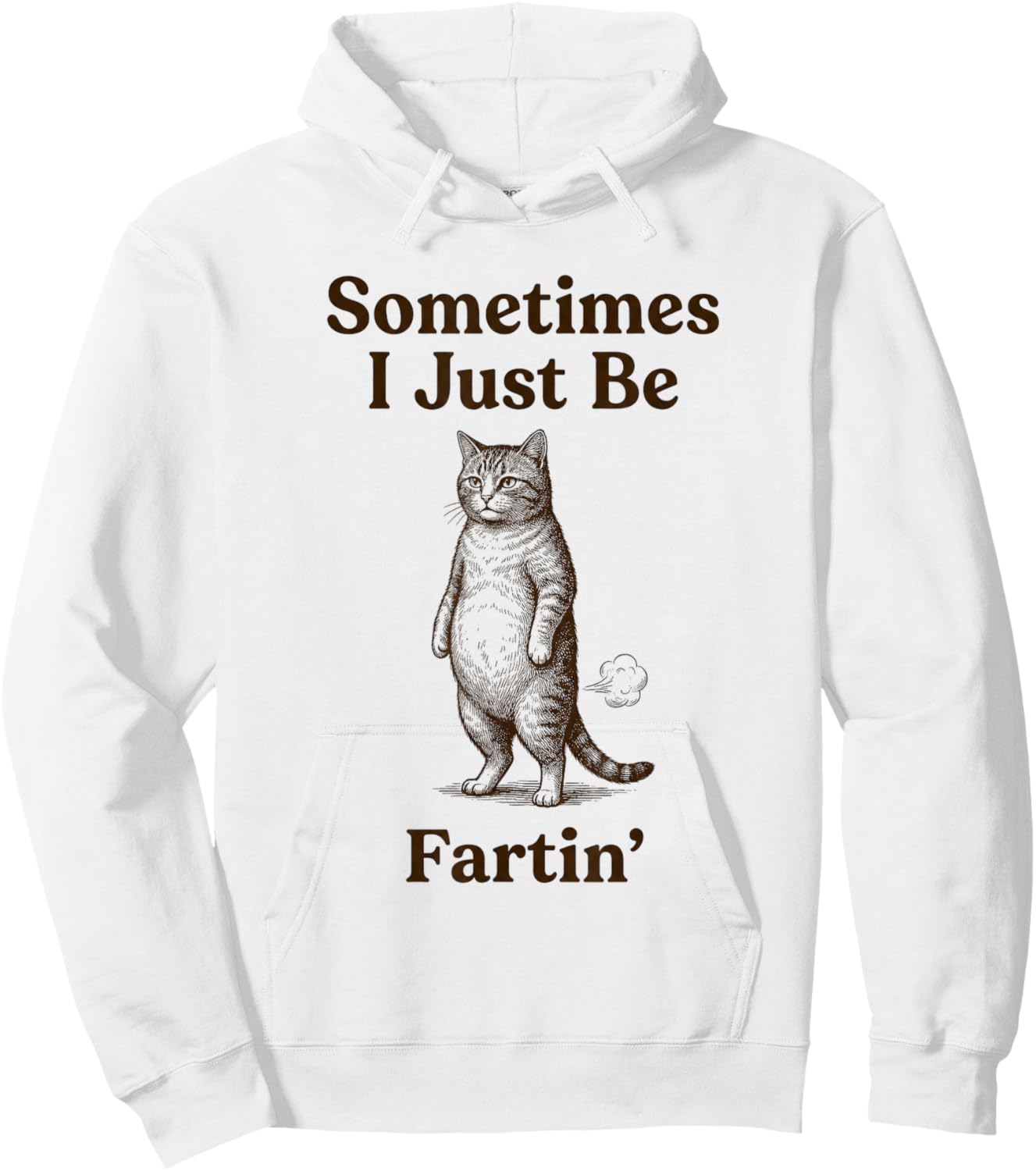 Cat Sometimes I Just Be Fartin Meme Style Hoodie - Hoodie | White