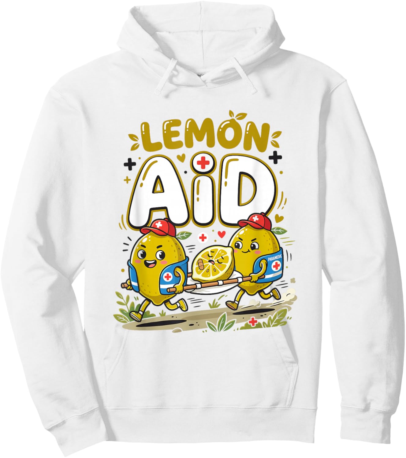 Lemon Aid Ambulance Lemonade Pun Citrus Fruit Lover Foodie Hoodie - Hoodie | White