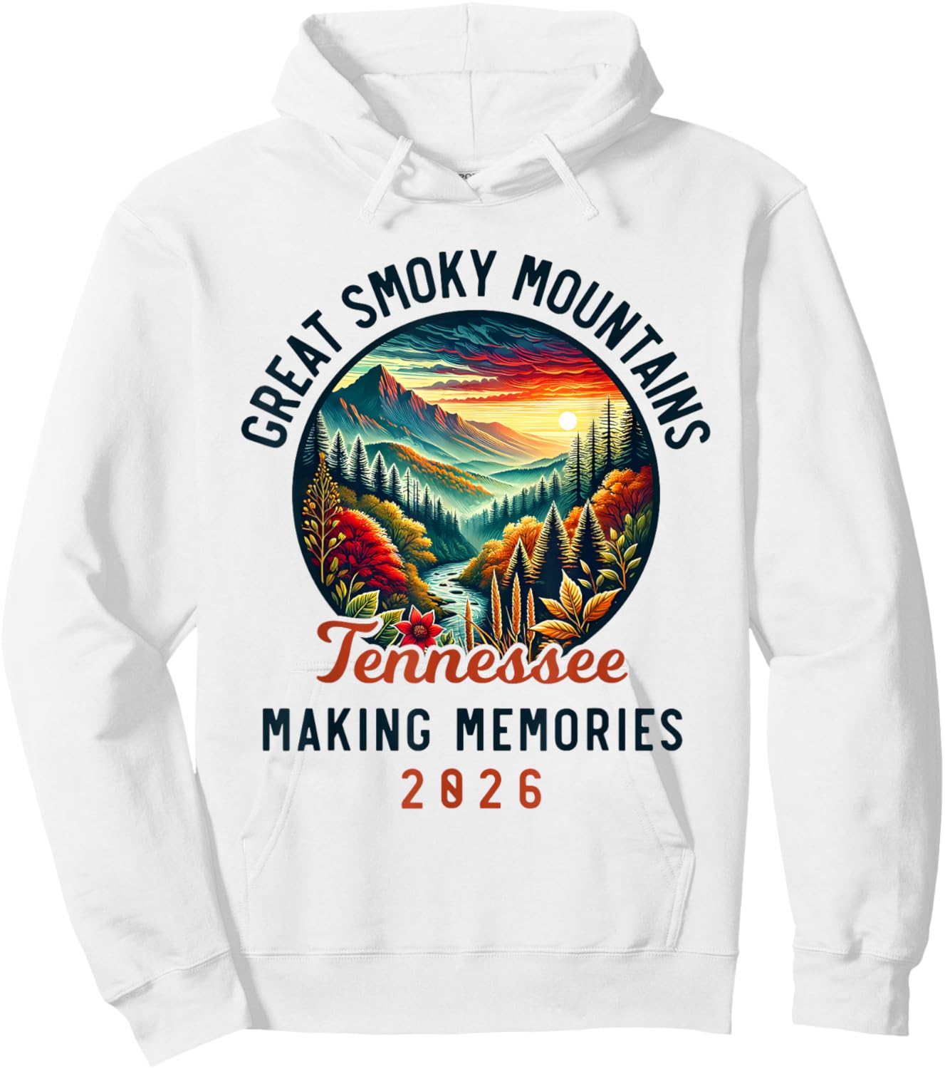Great Smoky Mountains Tennessee 2026 Pigeon Forge, Vacation Hoodie - Hoodie | White