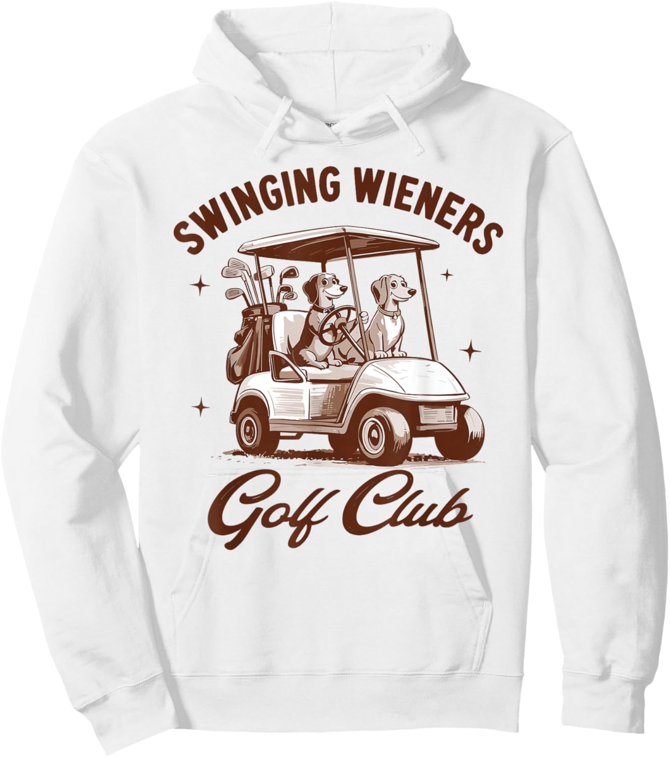 Swinging Wieners Funny Dachshund Golf Humor Hoodie - Hoodie | White