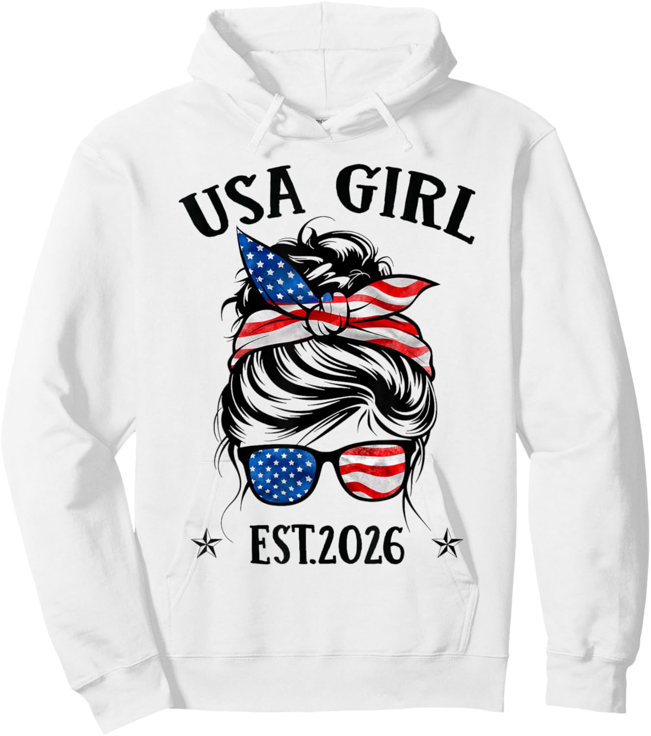 US Citizen Est 2026 New Citizenship American USA Girl 2026 Hoodie - Hoodie | White