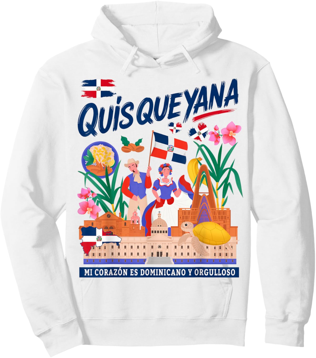 Dominican Flag Idea Women República Dominicana Quisqueyana Hoodie - Hoodie | White