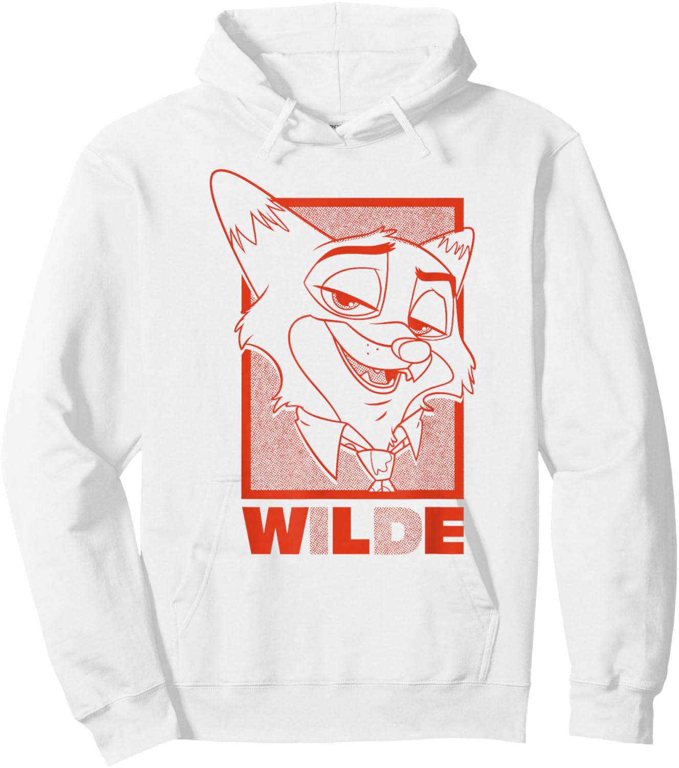 Disney Zootopia 2 Wilde Halftone Big Face Portrait Hoodie - Hoodie | White