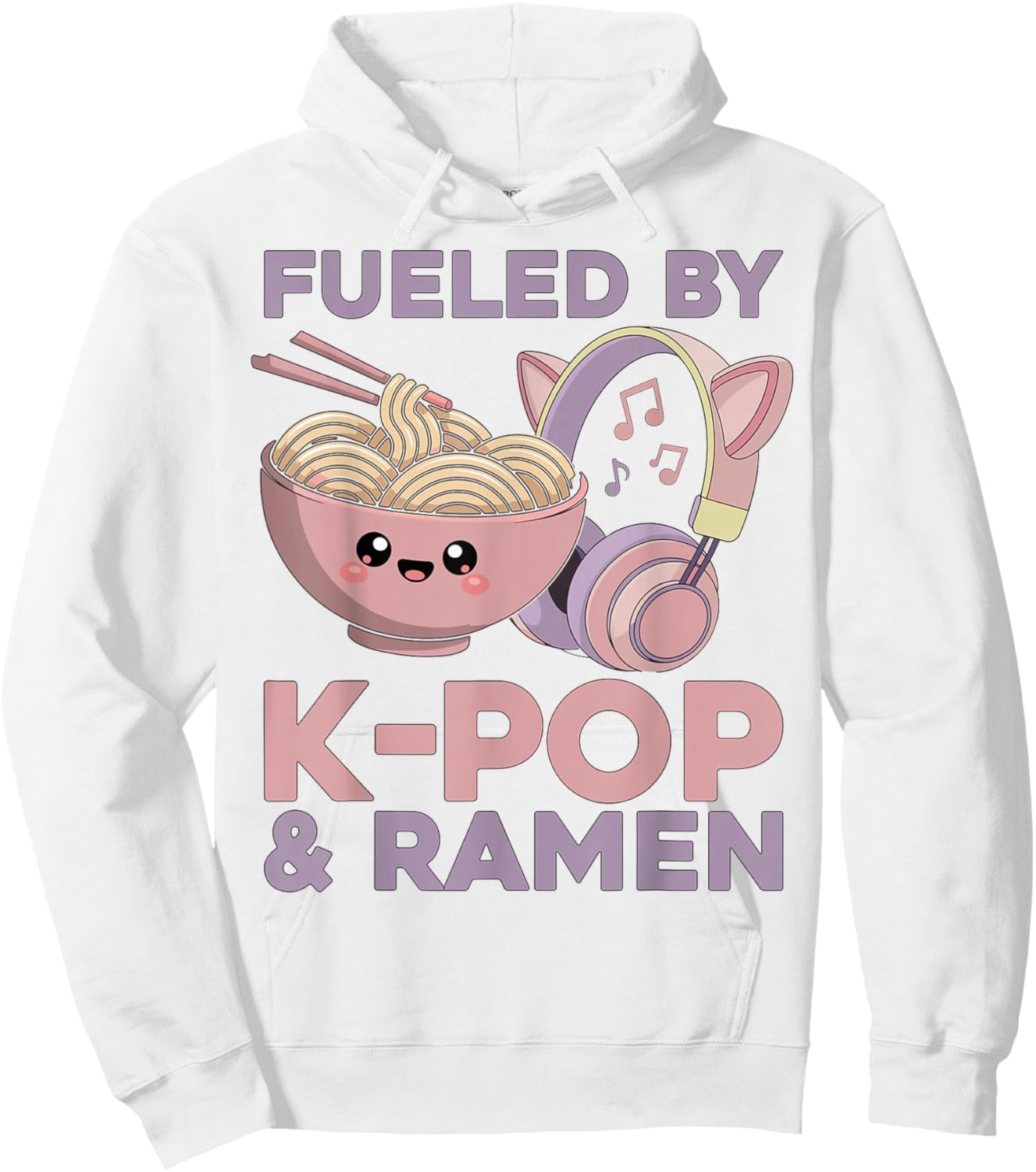 Ramen Kpop Fueled by K-Pop & Ramen K Pop Hoodie - Hoodie | White