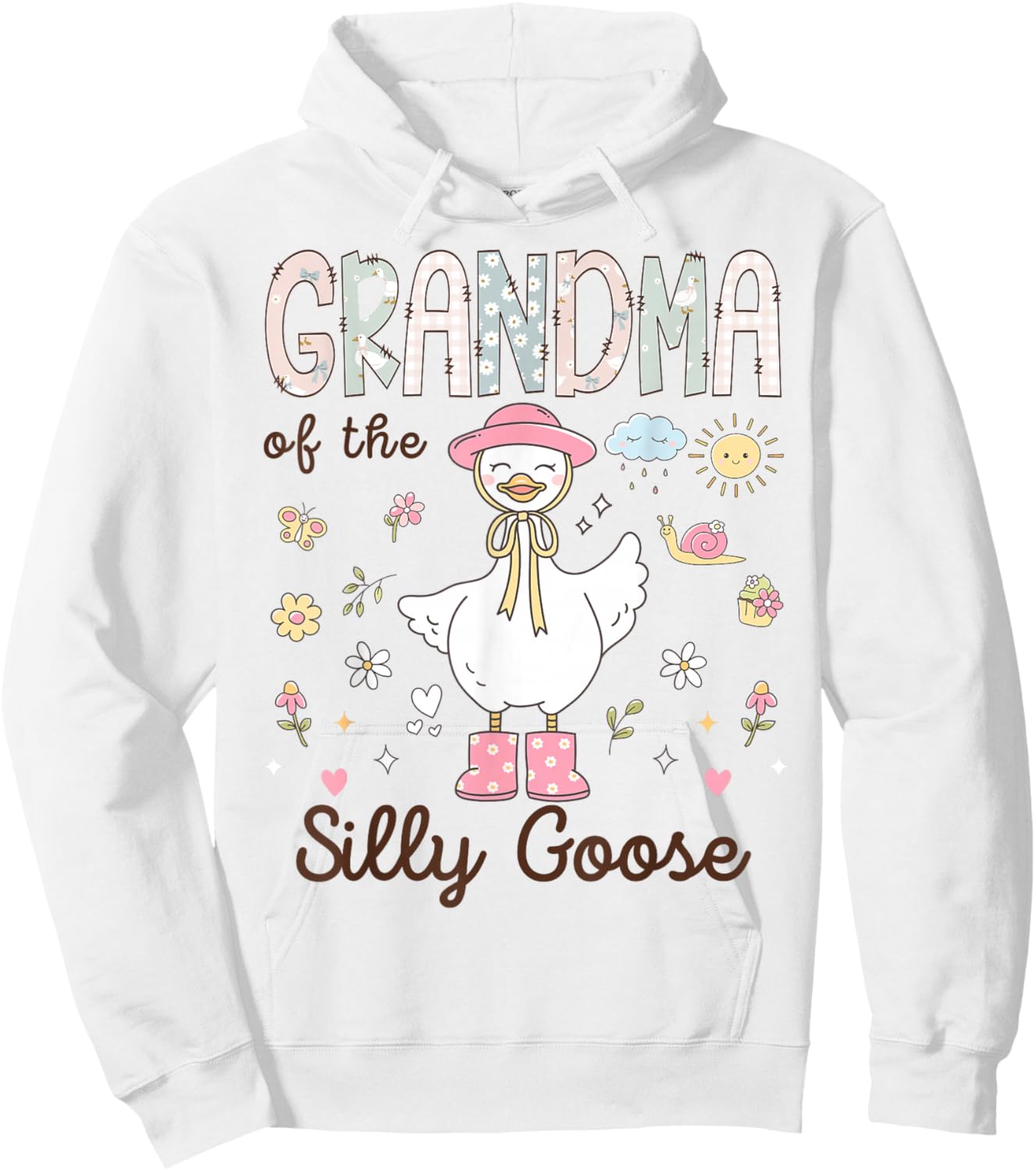 Grandma of The Silly Goose First Birthday Girl Family Hoodie - Hoodie | White