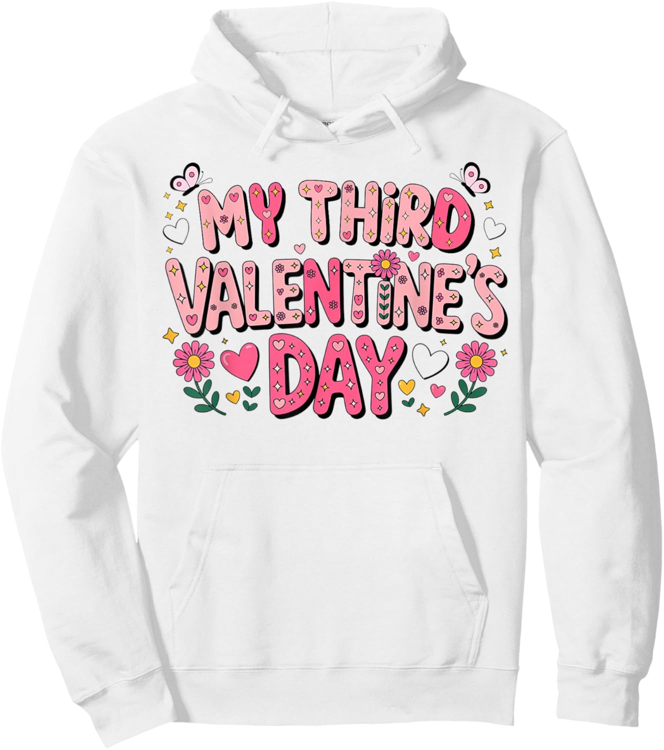 My Third Valentine Day Happy Couple 3rd Lovers Celebration Hoodie - Hoodie | White