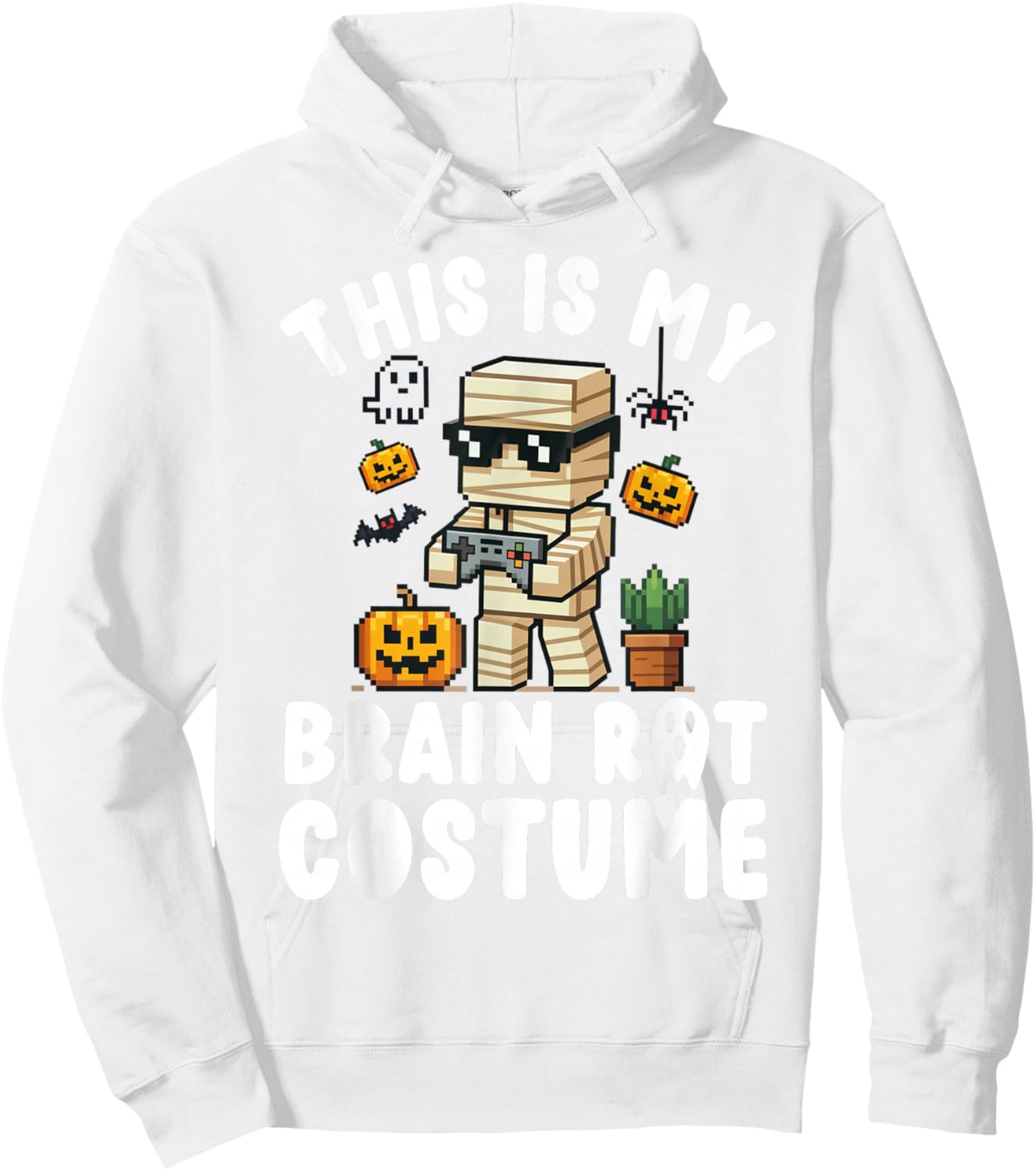 Brain Rot Halloween Shirt Costume Kids Brainrot Gamer Hoodie - Hoodie | White