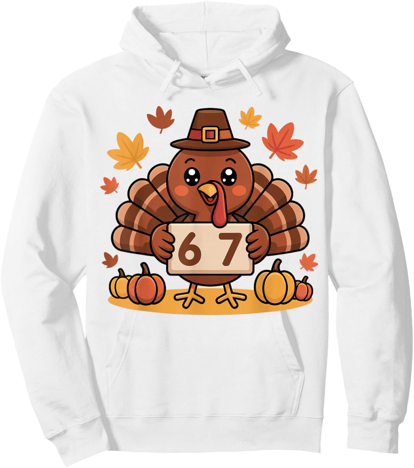 67 Thanksgiving Cute Turkey Funny Kids Hoodie - Hoodie | White