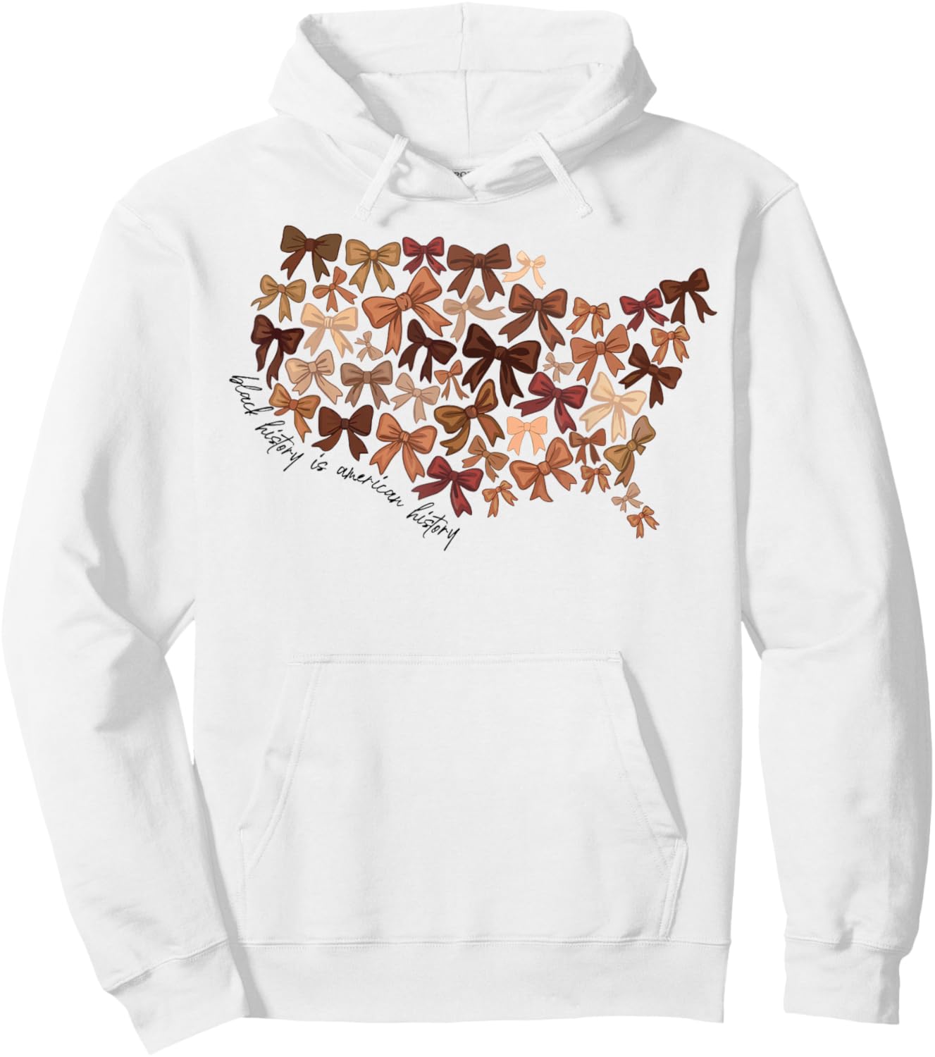 Black History is American History Coquette Bow Women Girls Hoodie - Hoodie | White
