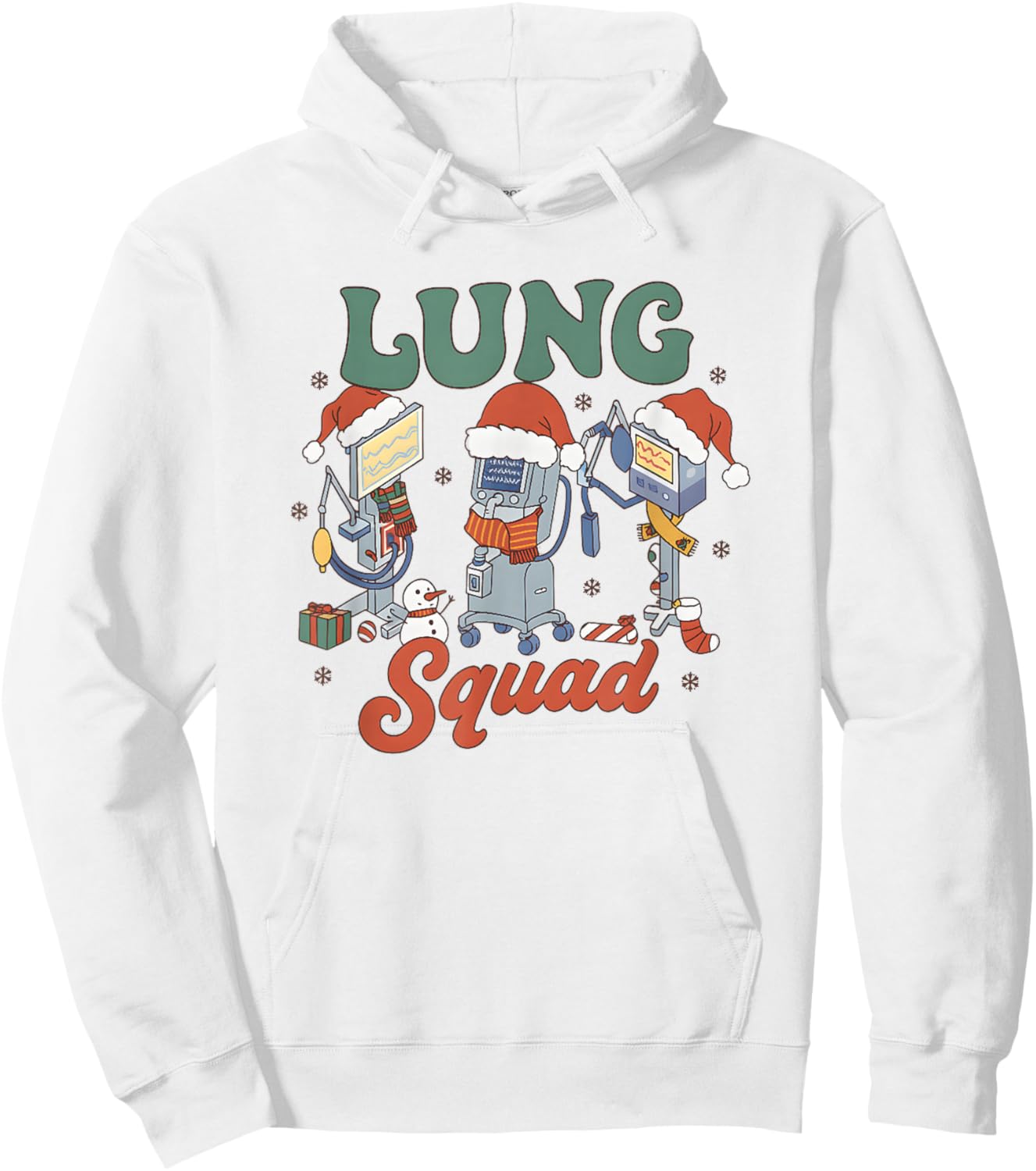 Lung Squad Christmas Respiratory Therapist Holiday Hoodie - Hoodie | White