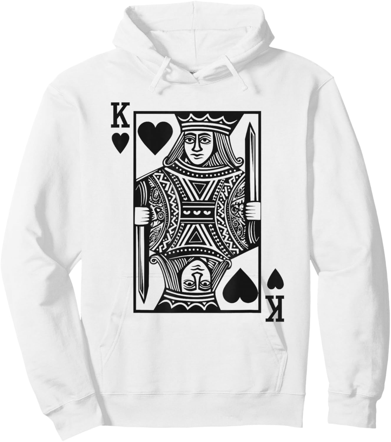 King of Hearts Boys Valentine Toddlers Boy Valentine's Day Hoodie - Hoodie | White