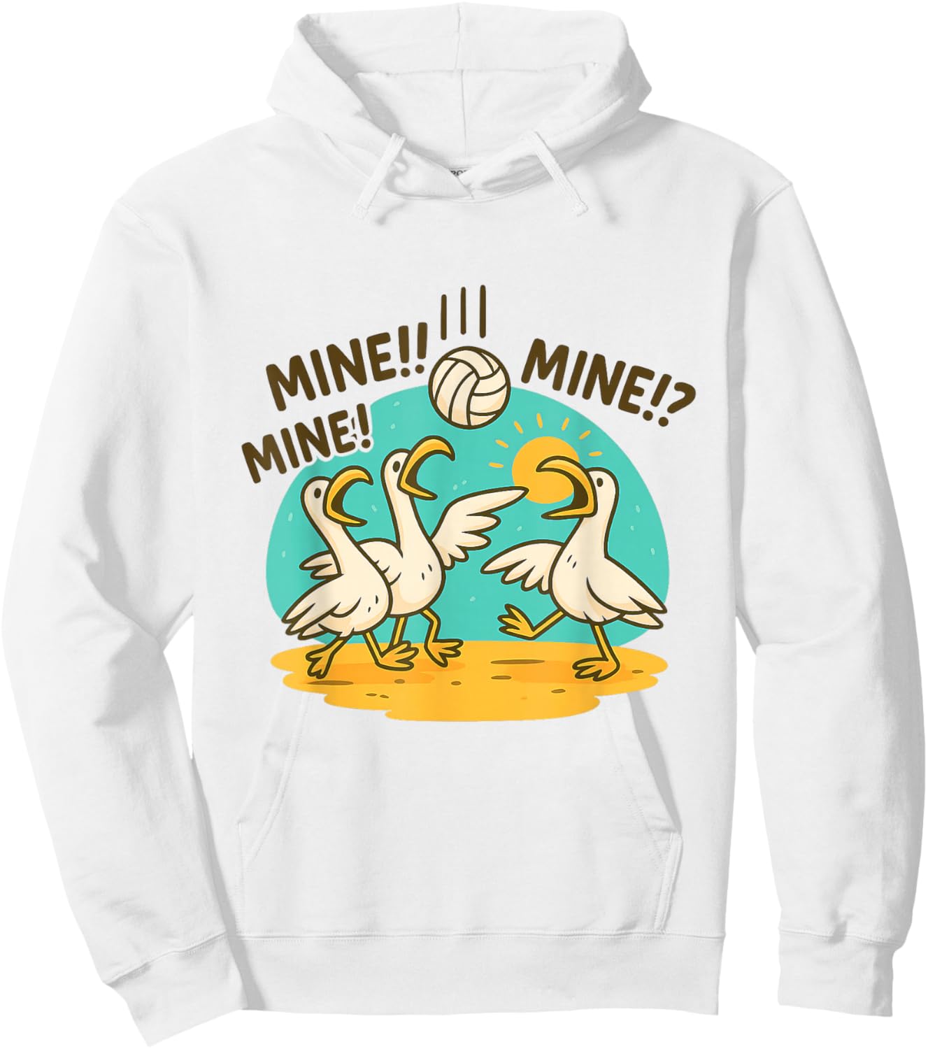 Funny Bird Playing Volleyball Hoodie - Hoodie | White