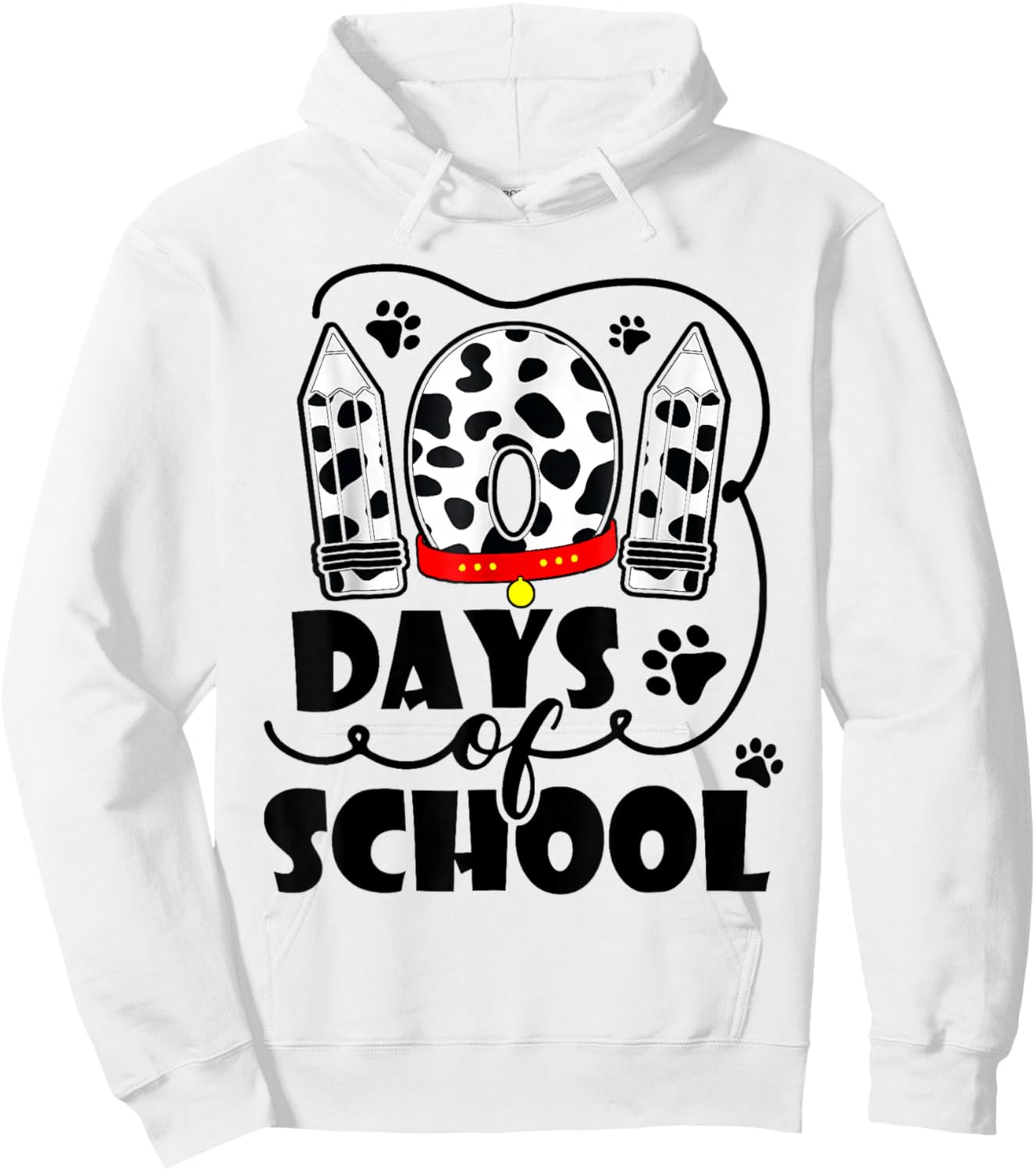 Cute Dog Happy 101 Days School Teacher Student 100 Days Hoodie - Hoodie | White