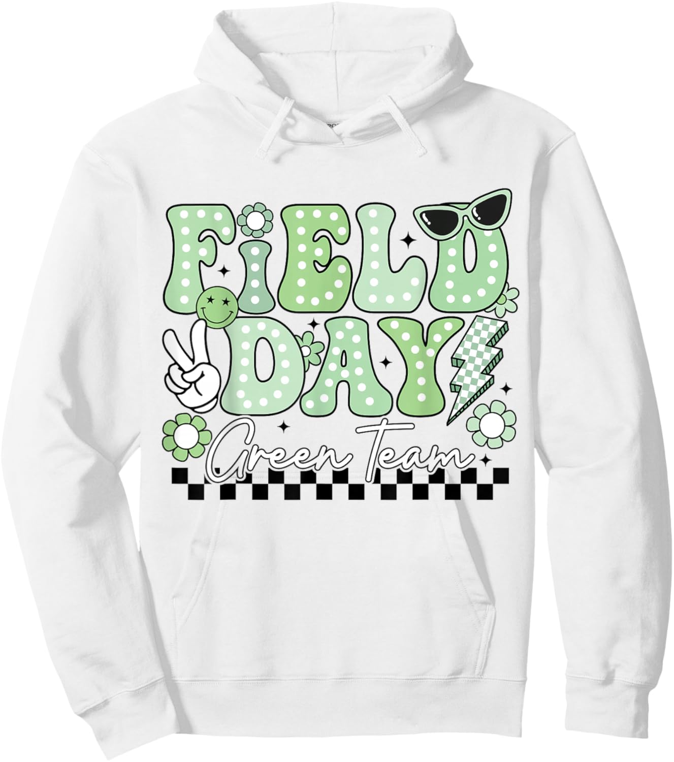 Field Day Green Team Funny for Teacher Kids Field Day Games Hoodie - Hoodie | White
