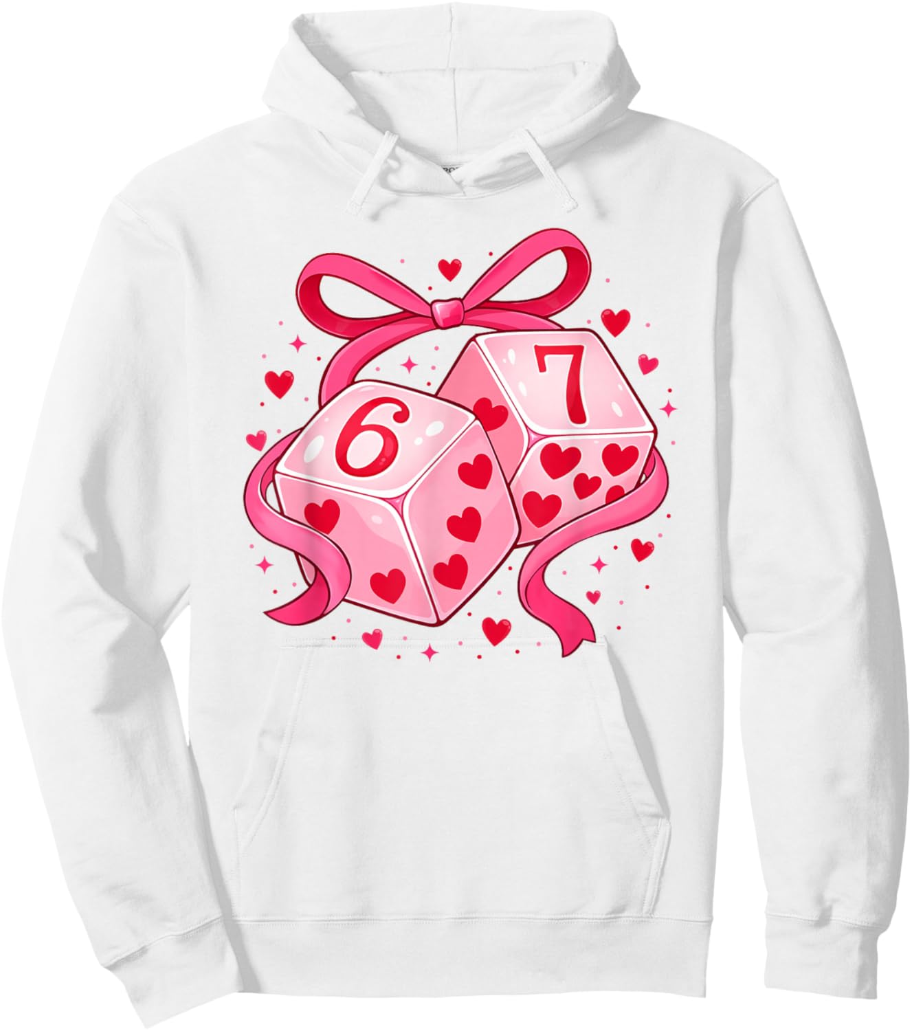 Preppy 67 Six Seven Dice 67 Meme Women Girls Valentines Day Hoodie - Hoodie | White