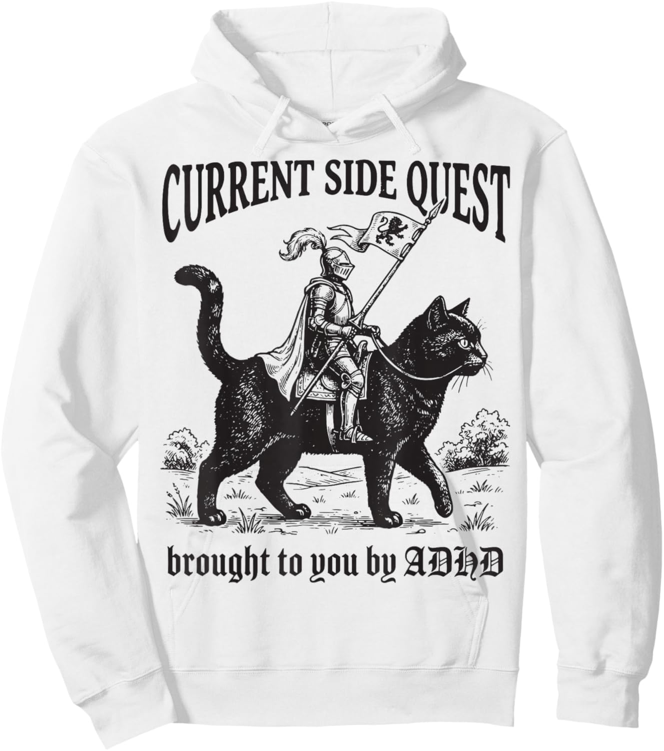 Current Side Quest Brought to You by ADHD Hoodie - Hoodie | White