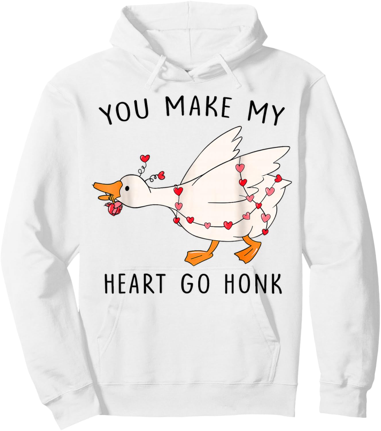 You Make My Heart Go Honk Sublimation - Valentine Goose Hoodie - Hoodie | White