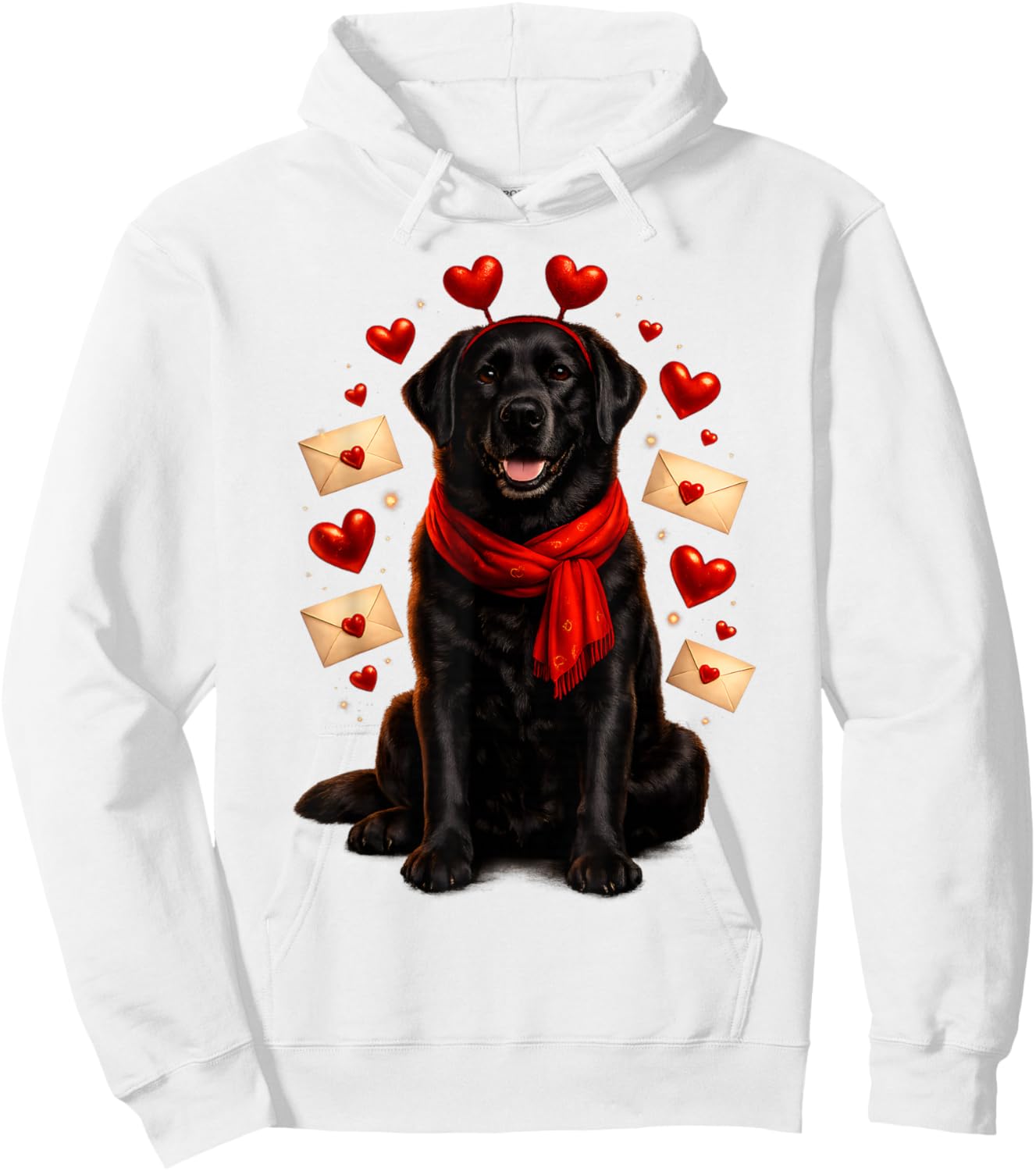 Cute Black Labrador Valentines Dog Mama Men Kids Hoodie - Hoodie | White