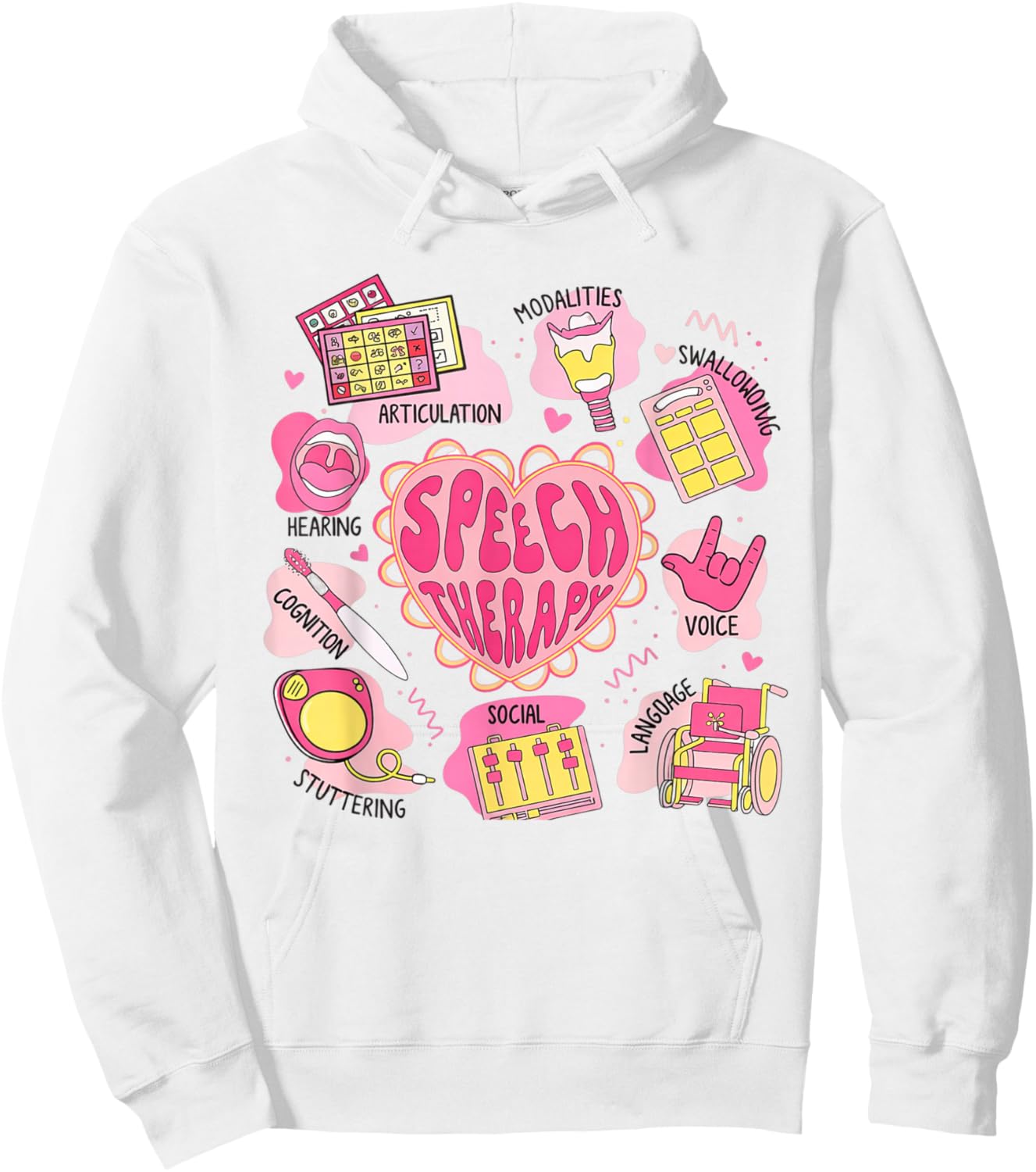 Speech Therapy Valentines Shirt SLP Articulation Language Hoodie - Hoodie | White