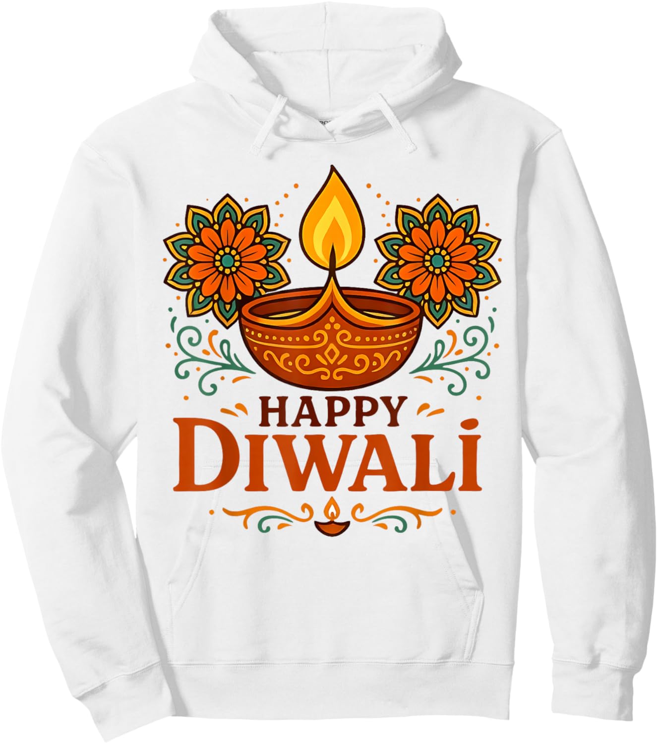 Happy Diwali Festival of Lights Indian Adults Kids Toddlers Hoodie - Hoodie | White