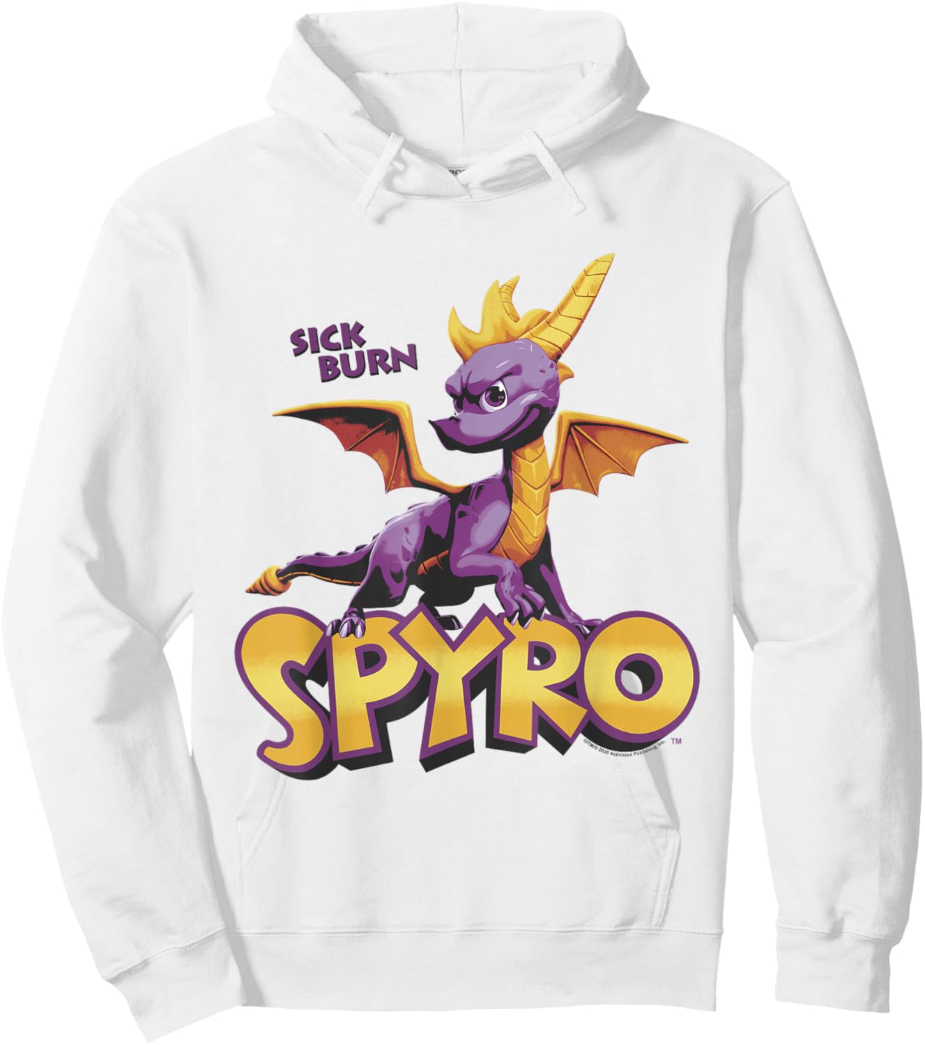 Sick Burn Vintage Purple Dragon with Logo Video Game Hoodie - Hoodie | White