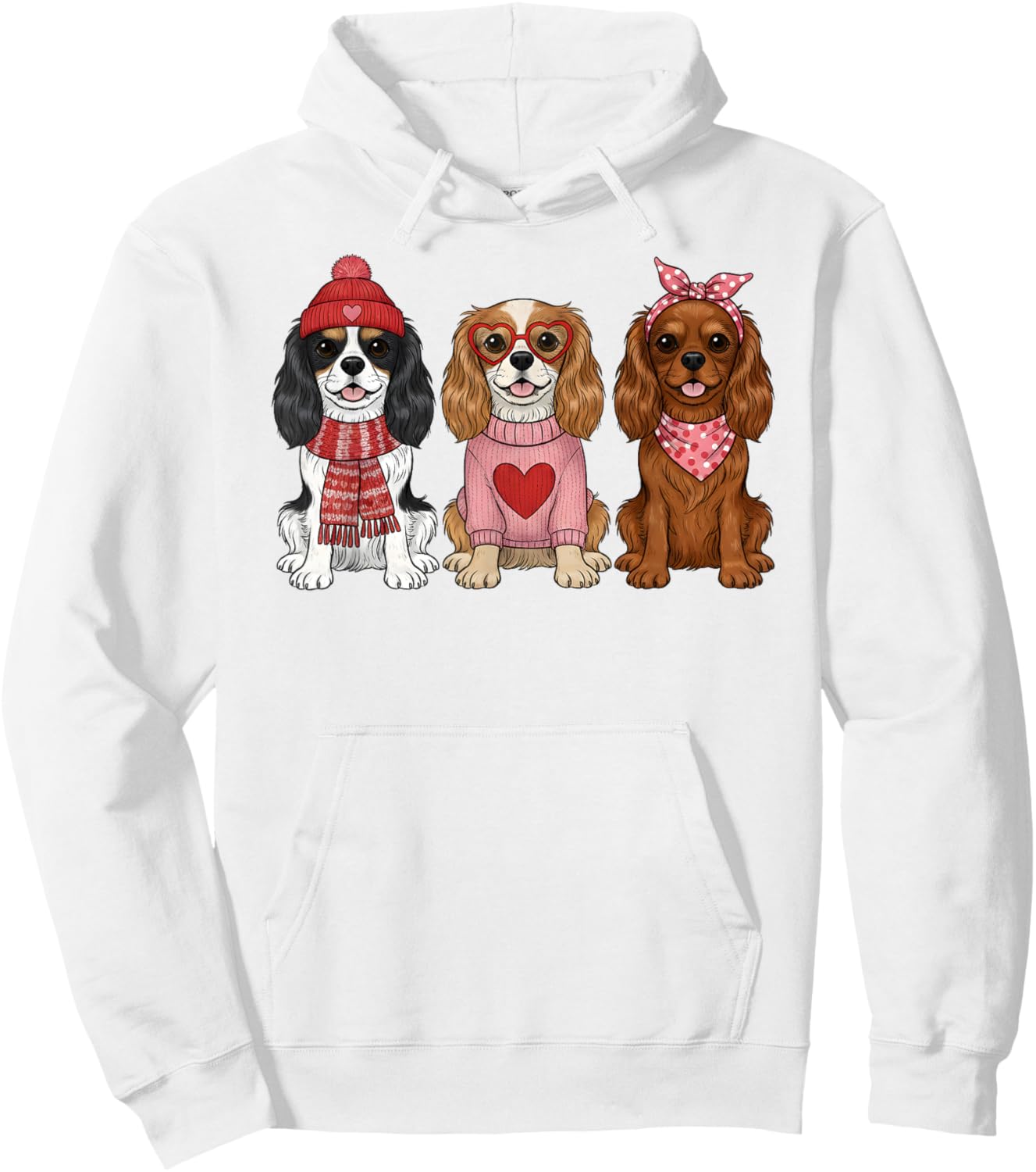 Cute Cavalier King Charles Spaniel Valentine Dog Hoodie - Hoodie | White