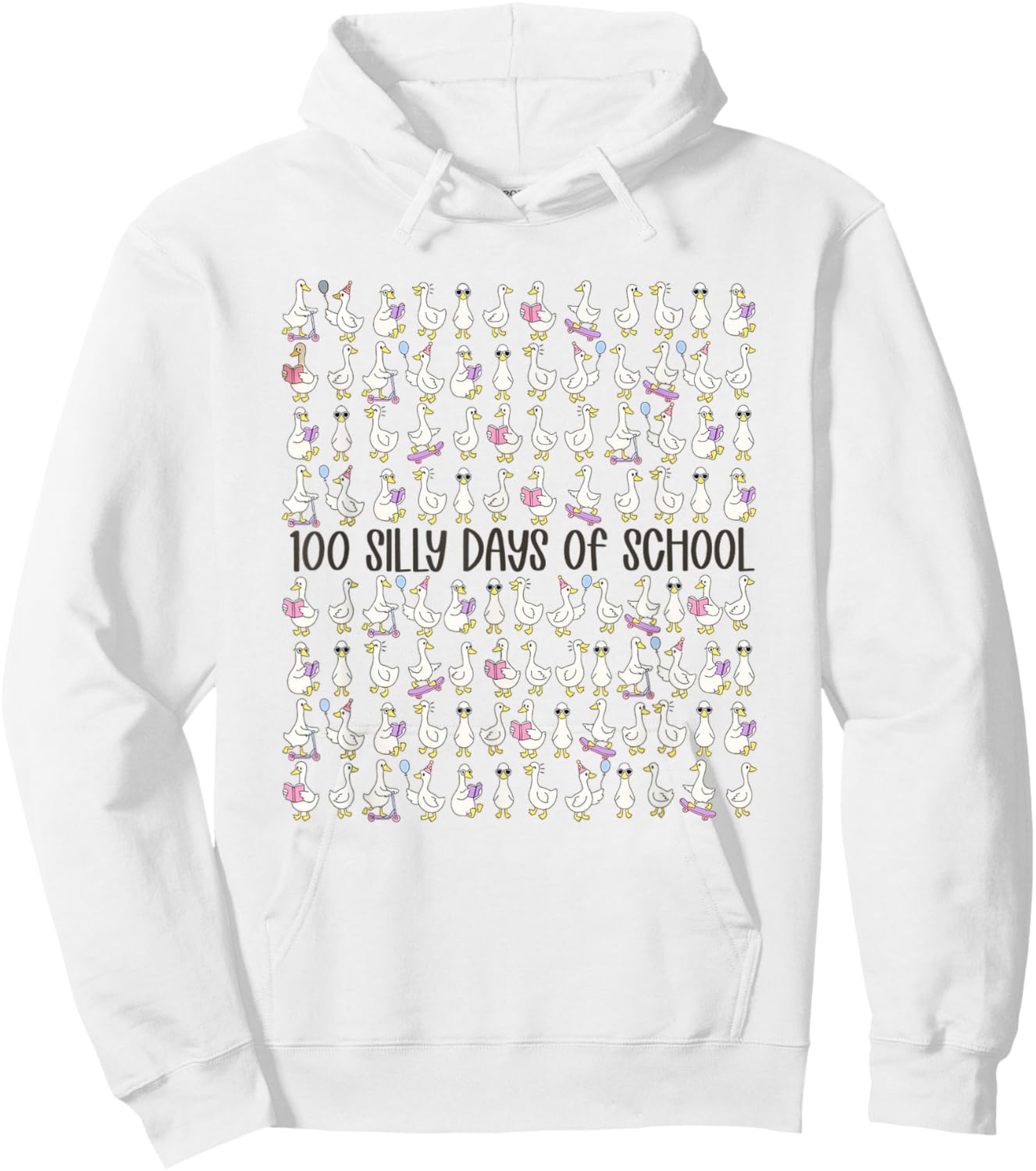 100 Days of Silly Gooses Funny Teacher 100th Day of School Hoodie - Hoodie | White