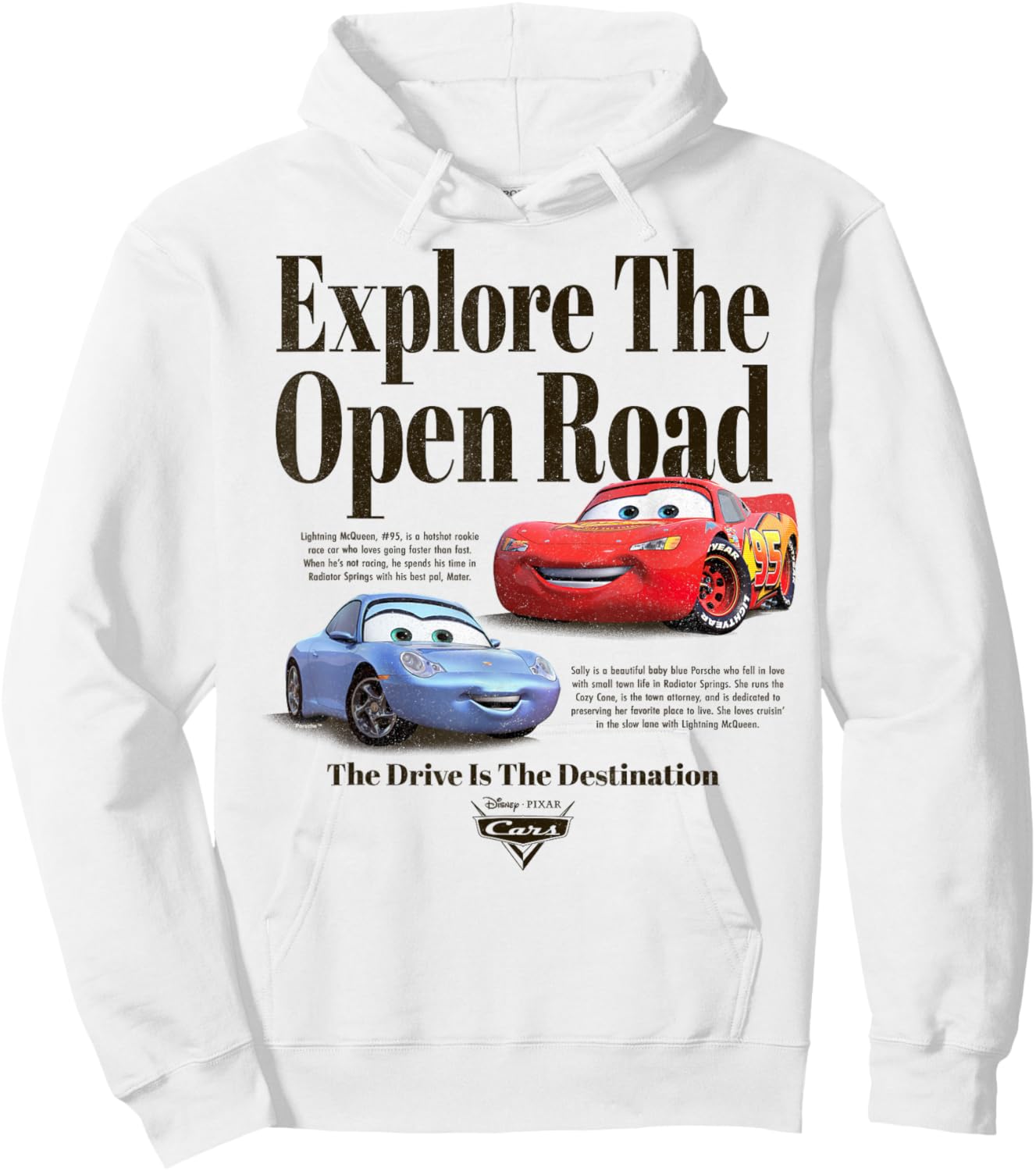 Disney Pixar Cars Explore The Open Road Sally and Lightning Hoodie - Hoodie | White