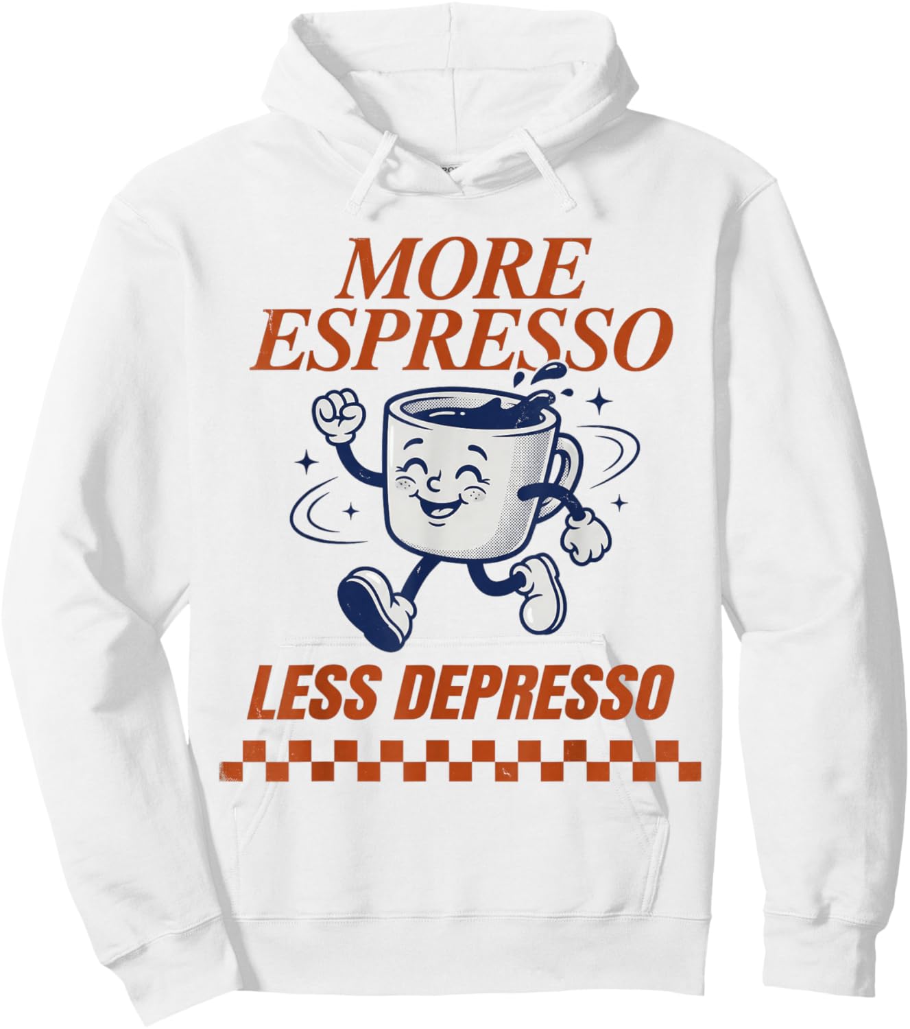 Groovy Vintage More Espresso Less Depresso Funny Coffee Hoodie - Hoodie | White