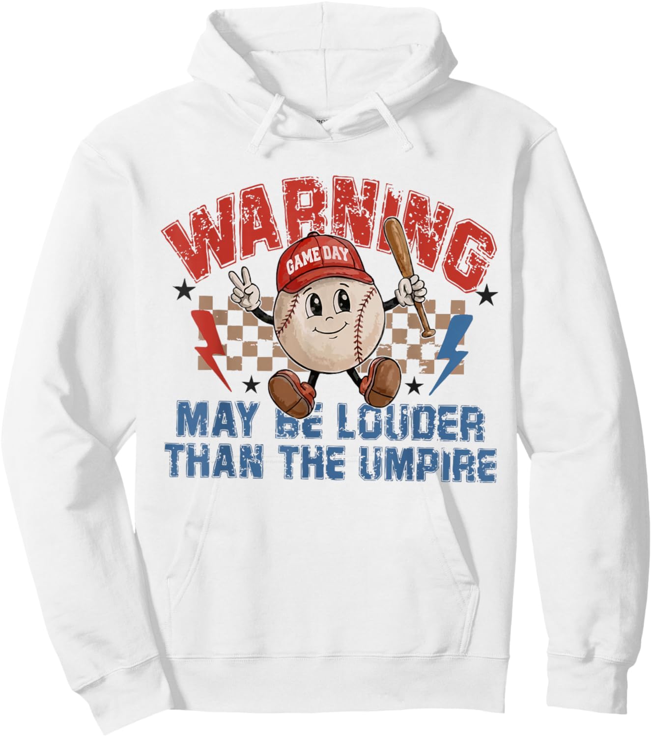 Vintage May Be Louder Than The Umpire Funny Baseball Season Hoodie - Hoodie | White