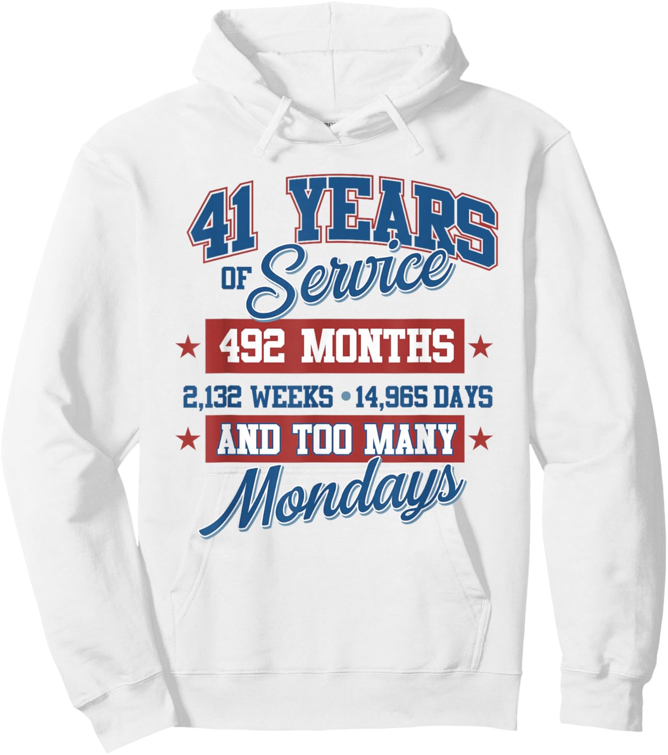 41 Year Retirement Present for 41 Years of Service Hoodie - Hoodie | White